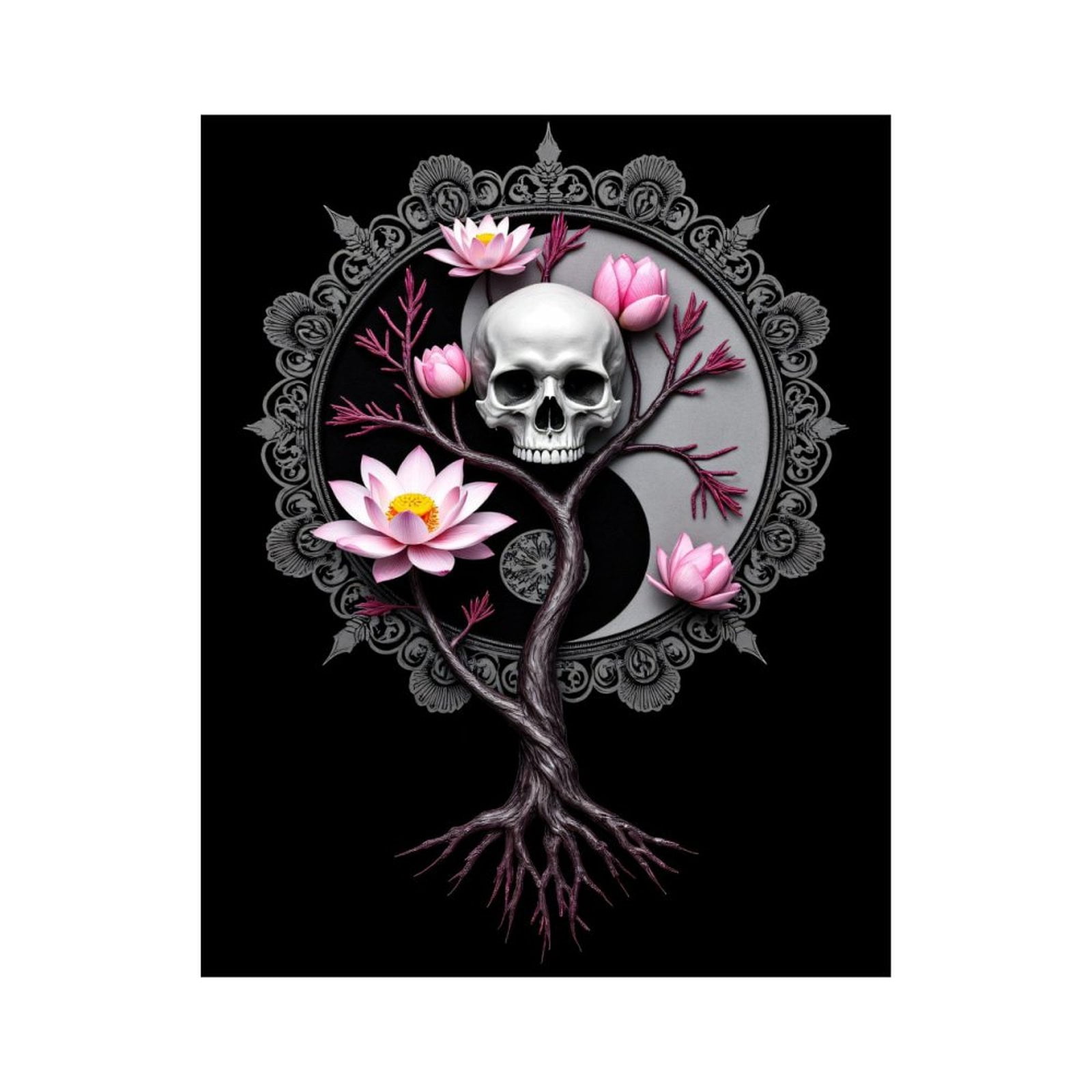 Paint By Numbers Kit for Adults Beginner - DIY Skull Lotus Yin Yang ...