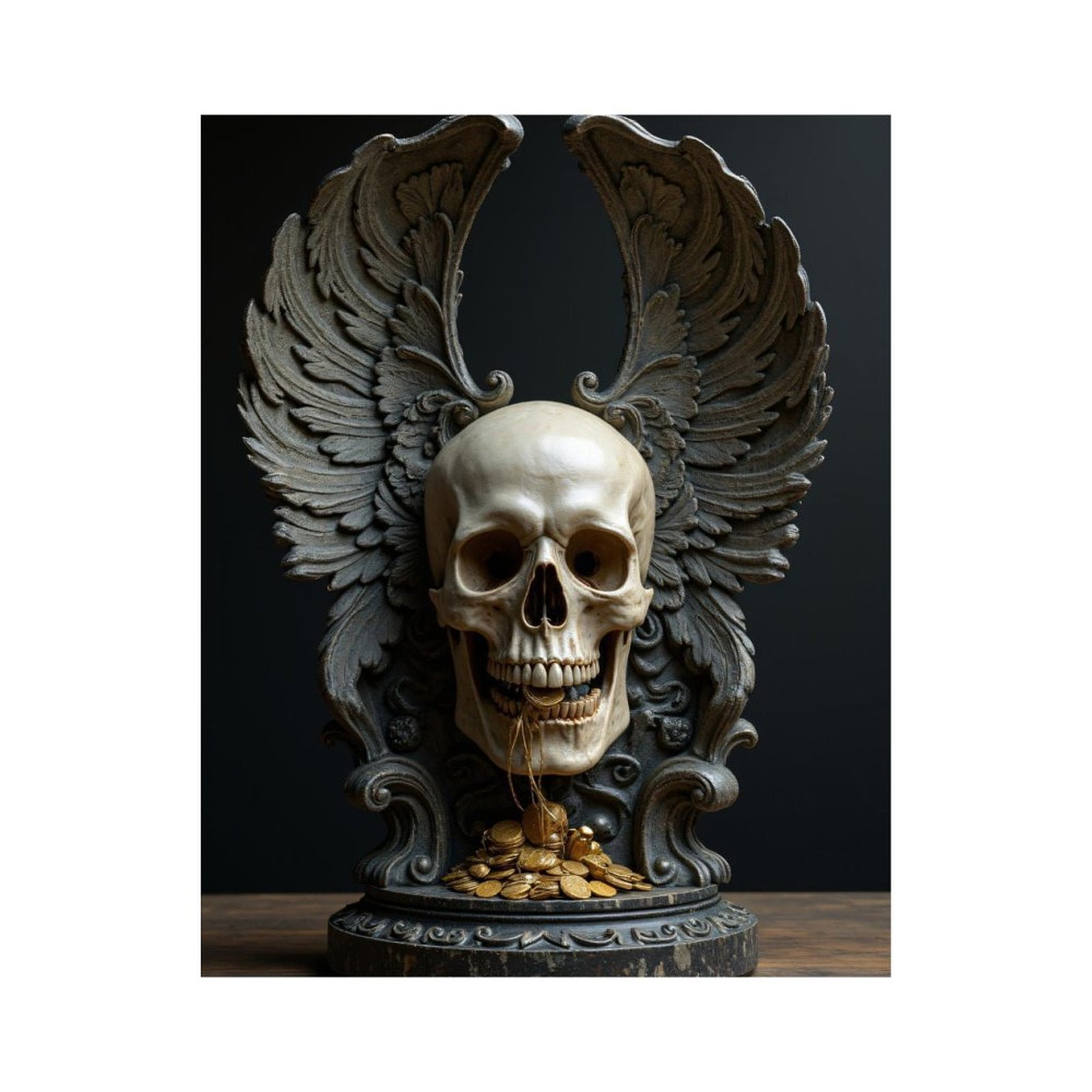 Paint By Numbers Kit for Adults Beginner - DIY Skull Wings Coins Sculpture Art Canvas Painting Kits for Adults, Frameless Paint By Number for Adults for Home Wall Decor 16x20 Inch