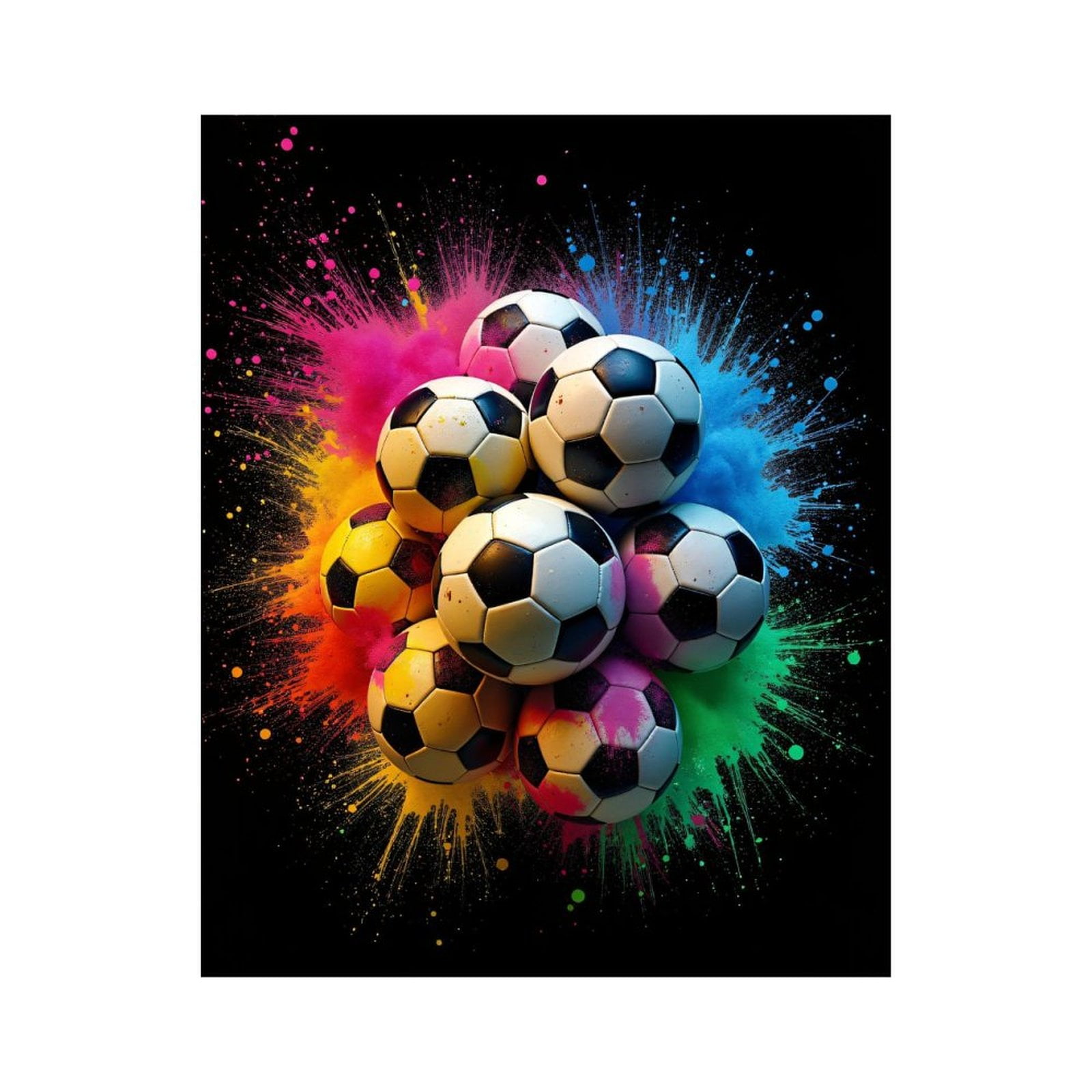 Paint By Numbers Kit for Adults Beginner - DIY Soccer Balls Colorful Explosion Canvas Painting Kits for Adults, Frameless Paint By Number for Adults for Home Wall Decor 16x20 Inch