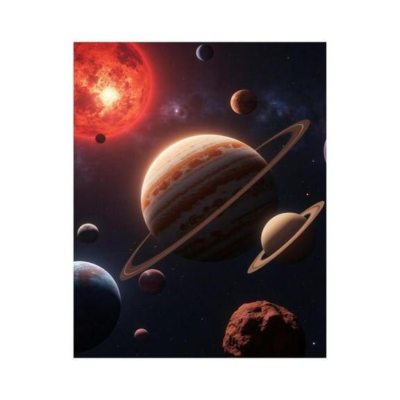 Paint By Numbers Kit for Adults Beginner - DIY Space Planets Solar System Scene Canvas Painting Kits for Adults, Frameless Paint By Number for Adults for Home Wall Decor 16x20 Inch
