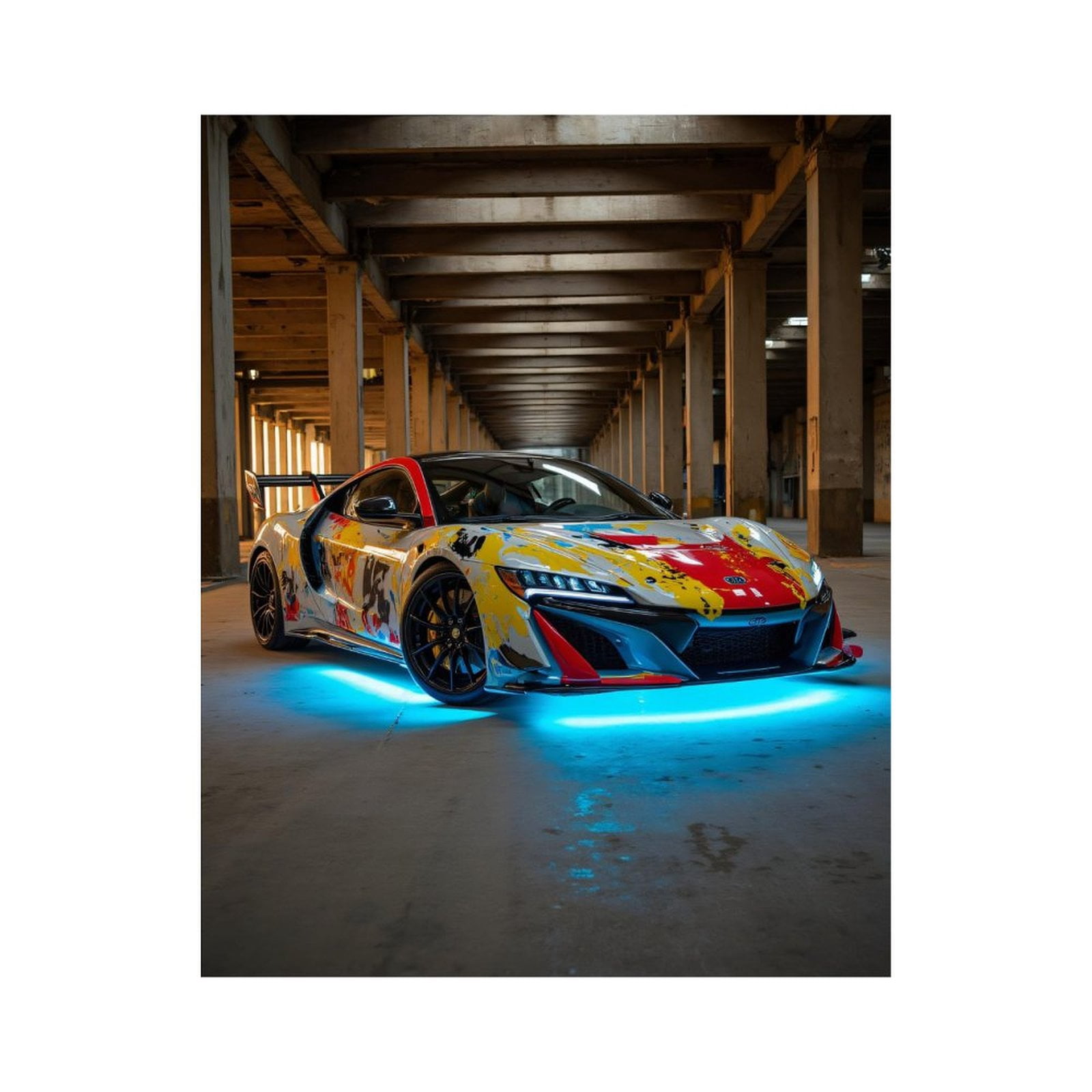 Paint By Numbers Kit for Adults Beginner - DIY Sporty Neon Art Car ...