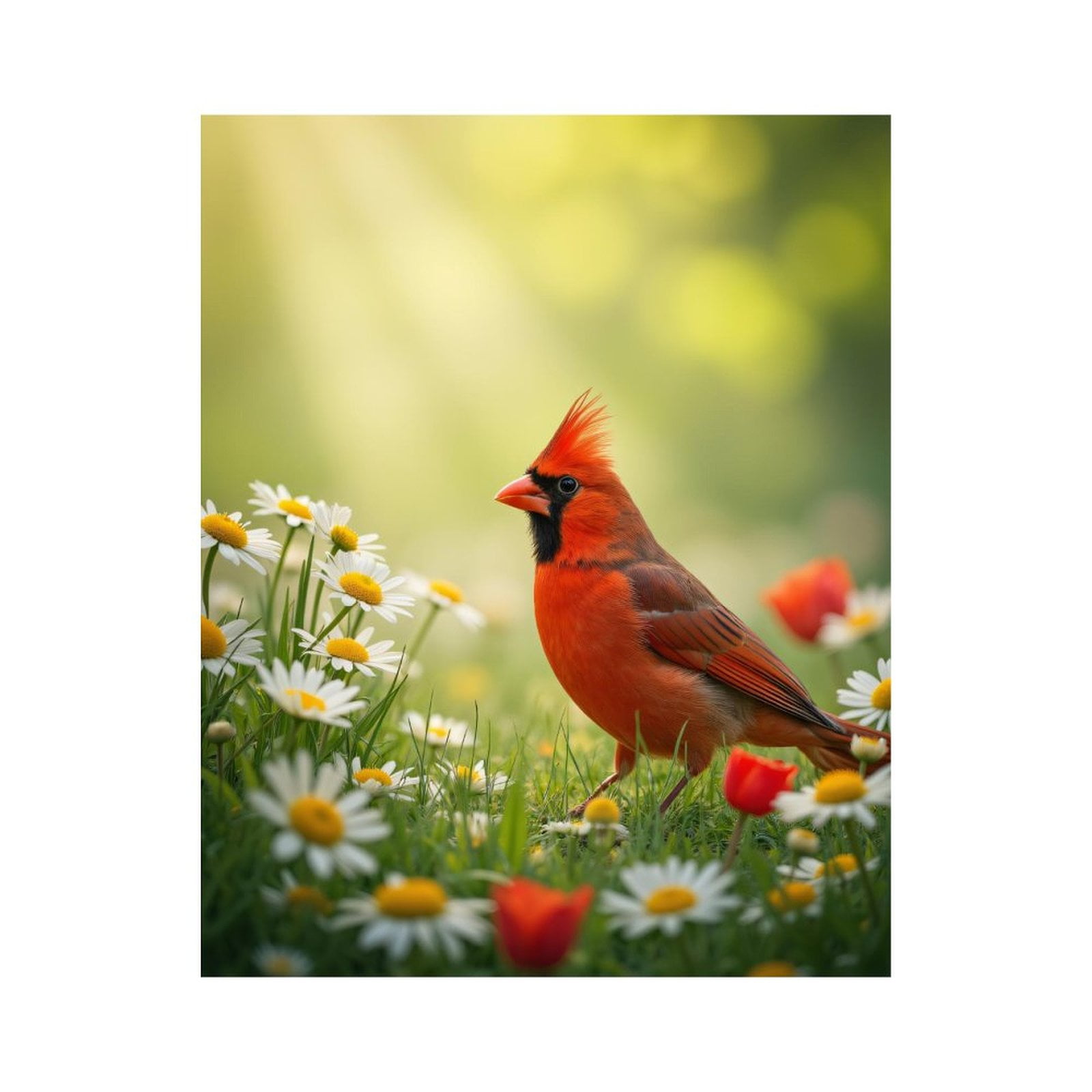 Paint By Numbers Kit for Adults Beginner - DIY Spring Cardinal Blossoms Meadow Canvas Painting Kits for Adults, Frameless Paint By Number for Adults for Home Wall Decor 16x20 Inch