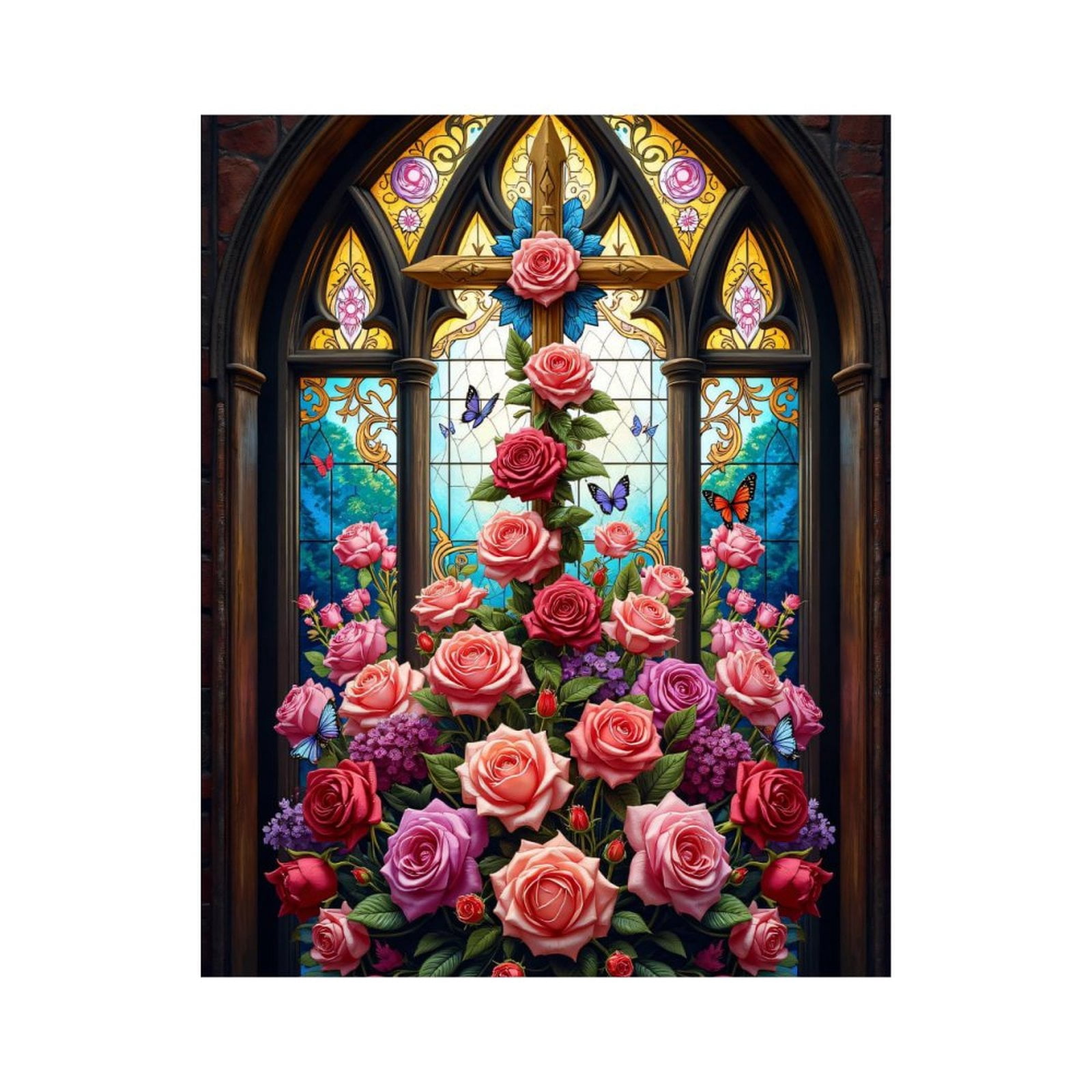 Paint By Numbers Kit for Adults Beginner - DIY Stained Glass Floral ...