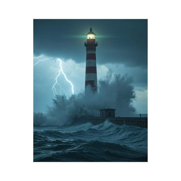 Paint By Numbers Kit for Adults Beginner - DIY Stormy Lighthouse Sea Waves Lightning Canvas Painting Kits for Adults, Frameless Paint By Number for Adults for Home Wall Decor 16x20 Inch