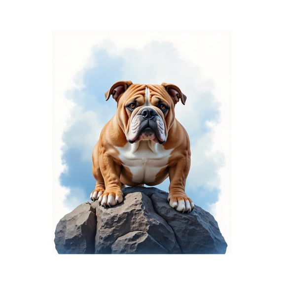 Paint By Numbers Kit for Adults Beginner - DIY Sturdy Bulldog On Rock Summit Canvas Painting Kits for Adults, Frameless Paint By Number for Adults for Home Wall Decor 16x20 Inch