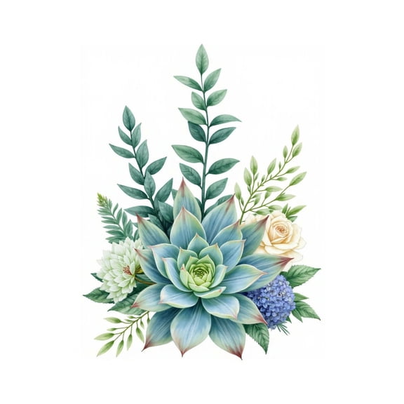 Paint By Numbers Kit for Adults Beginner - DIY Succulent Floral Bouquet Art Canvas Painting Kits for Adults, Frameless Paint By Number for Adults for Home Wall Decor 16x20 Inch