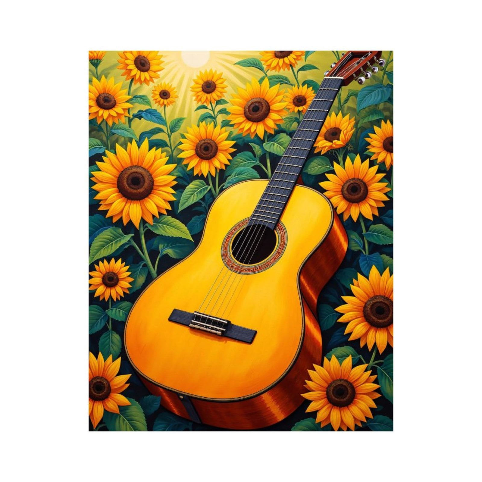 Paint By Numbers Kit for Adults Beginner - DIY Sunflower Acoustic Melody Art Canvas Painting Kits for Adults, Frameless Paint By Number for Adults for Home Wall Decor 16x20 Inch