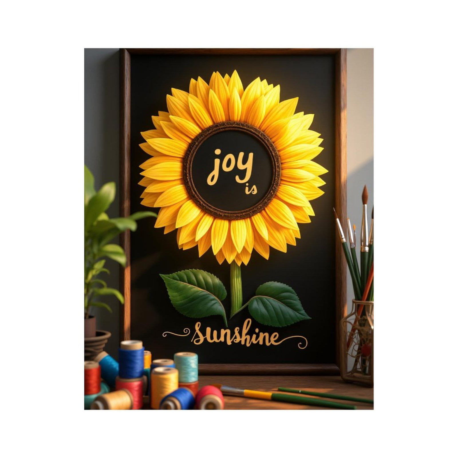 Paint By Numbers Kit for Adults Beginner - DIY Sunflower Art Joy Sunshine Frame Canvas Painting Kits for Adults, Frameless Paint By Number for Adults for Home Wall Decor 16x20 Inch