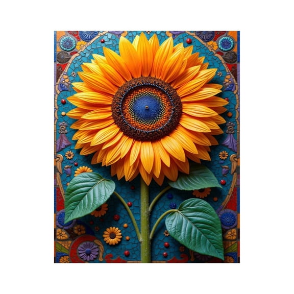 Paint By Numbers Kit for Adults Beginner - DIY Sunflower Mosaic Art Pattern Canvas Painting Kits for Adults, Frameless Paint By Number for Adults for Home Wall Decor 16x20 Inch
