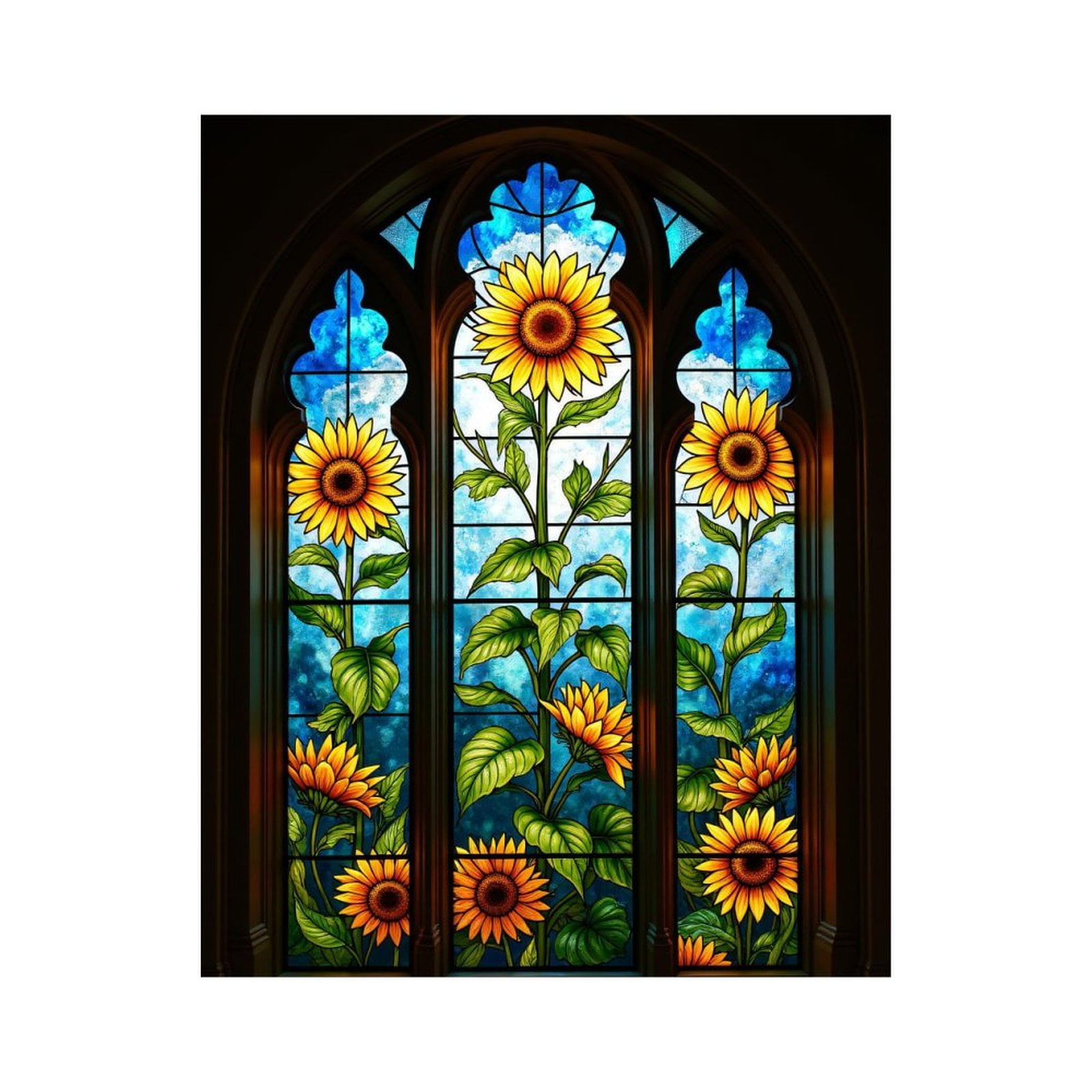 Paint By Numbers Kit for Adults Beginner - DIY Sunflower Stained Glass Art Window Canvas Painting Kits for Adults, Frameless Paint By Number for Adults for Home Wall Decor 16x20 Inch