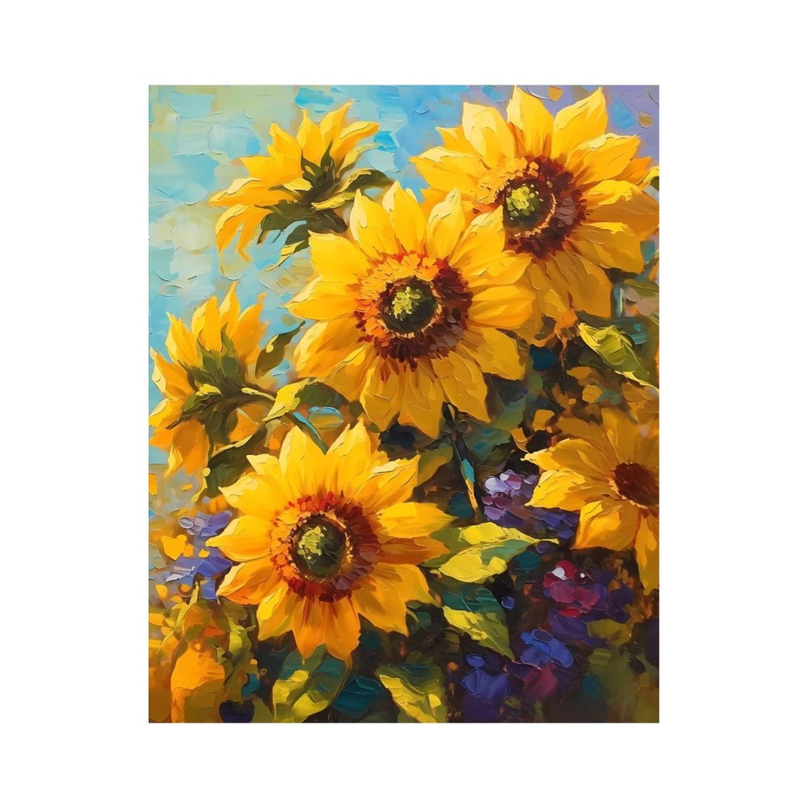 Paint By Numbers Kit for Adults Beginner - DIY Sunflowers Colorful Oil Painting Art Canvas Painting Kits for Adults, Frameless Paint By Number for Adults for Home Wall Decor 16x20 Inch