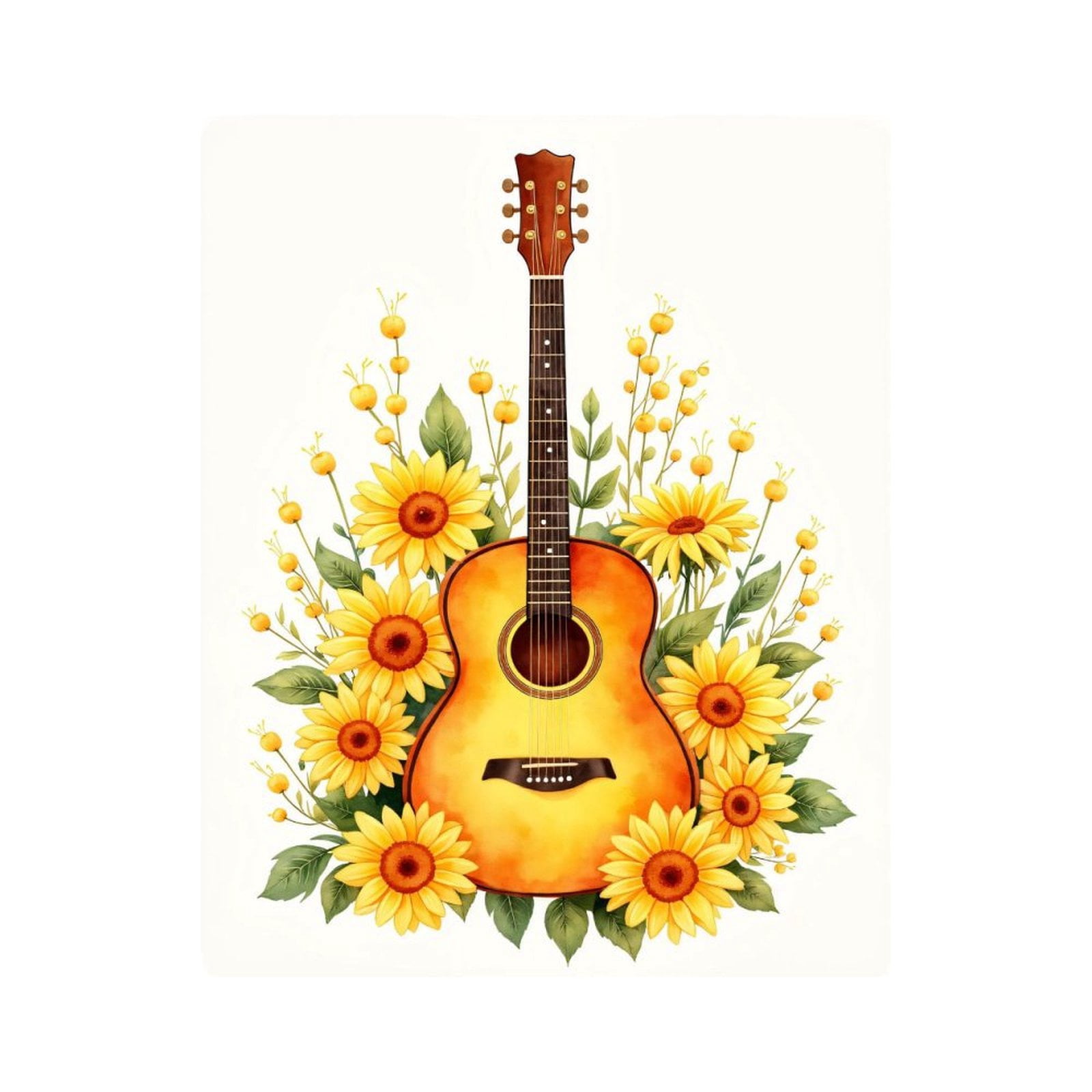 Paint By Numbers Kit for Adults Beginner - DIY Sunflowers Guitar Art Nature Music Canvas Painting Kits for Adults, Frameless Paint By Number for Adults for Home Wall Decor 16x20 Inch