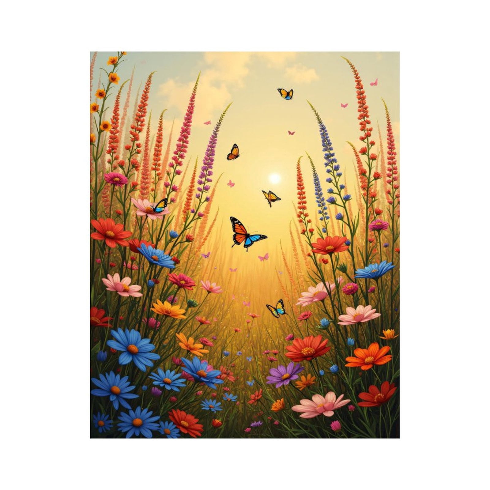Paint By Numbers Kit for Adults Beginner - DIY Sunlit Meadow Blooms ...