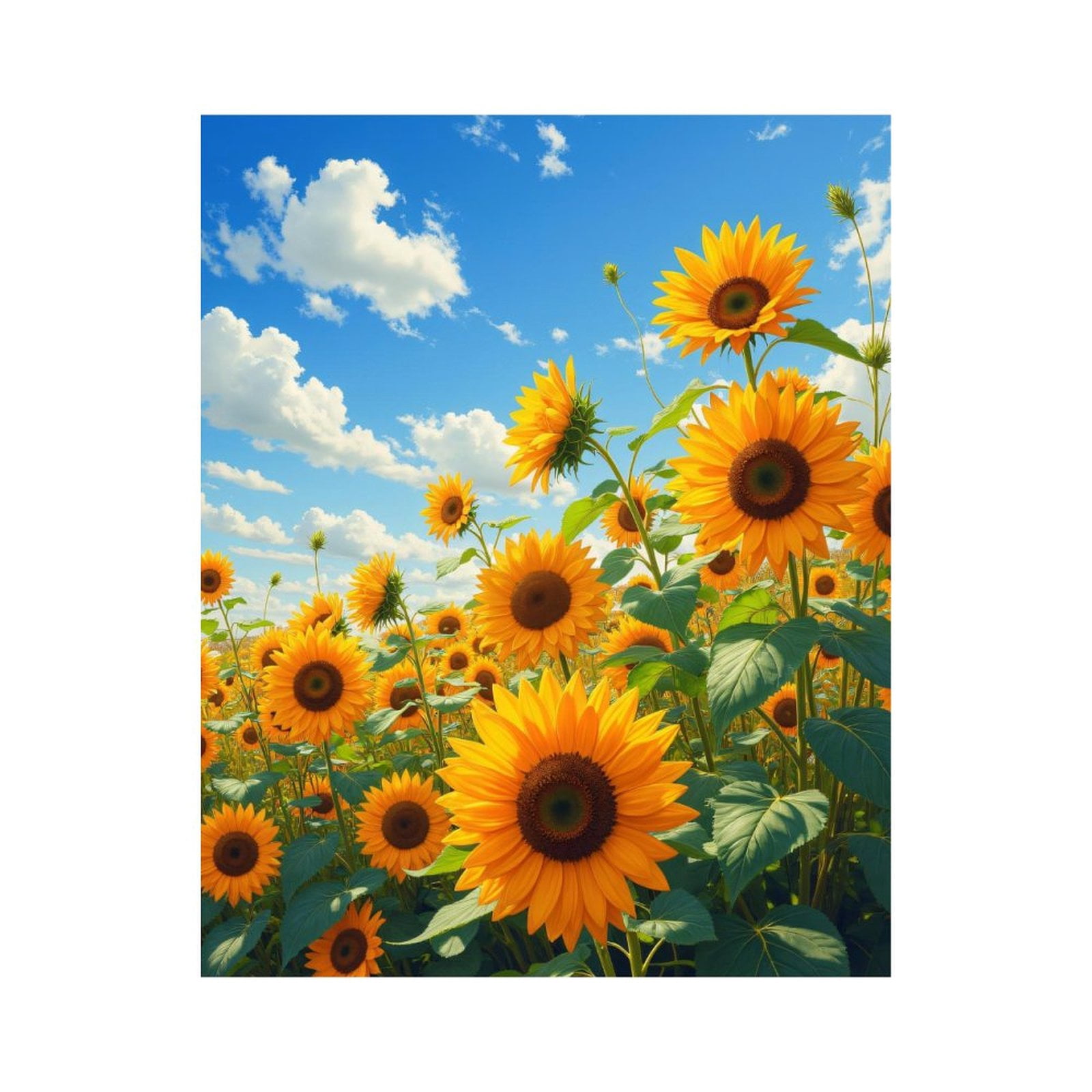 Paint By Numbers Kit for Adults Beginner - DIY Sunny Field Of Blooming Sunflowers Canvas Painting Kits for Adults, Frameless Paint By Number for Adults for Home Wall Decor 16x20 Inch