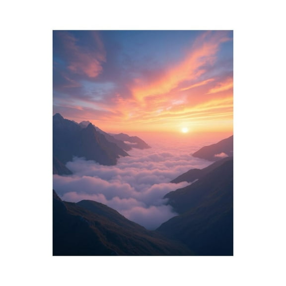 Paint By Numbers Kit for Adults Beginner - DIY Sunrise Over Mountain Clouds Canvas Painting Kits for Adults, Frameless Paint By Number for Adults for Home Wall Decor 16x20 Inch