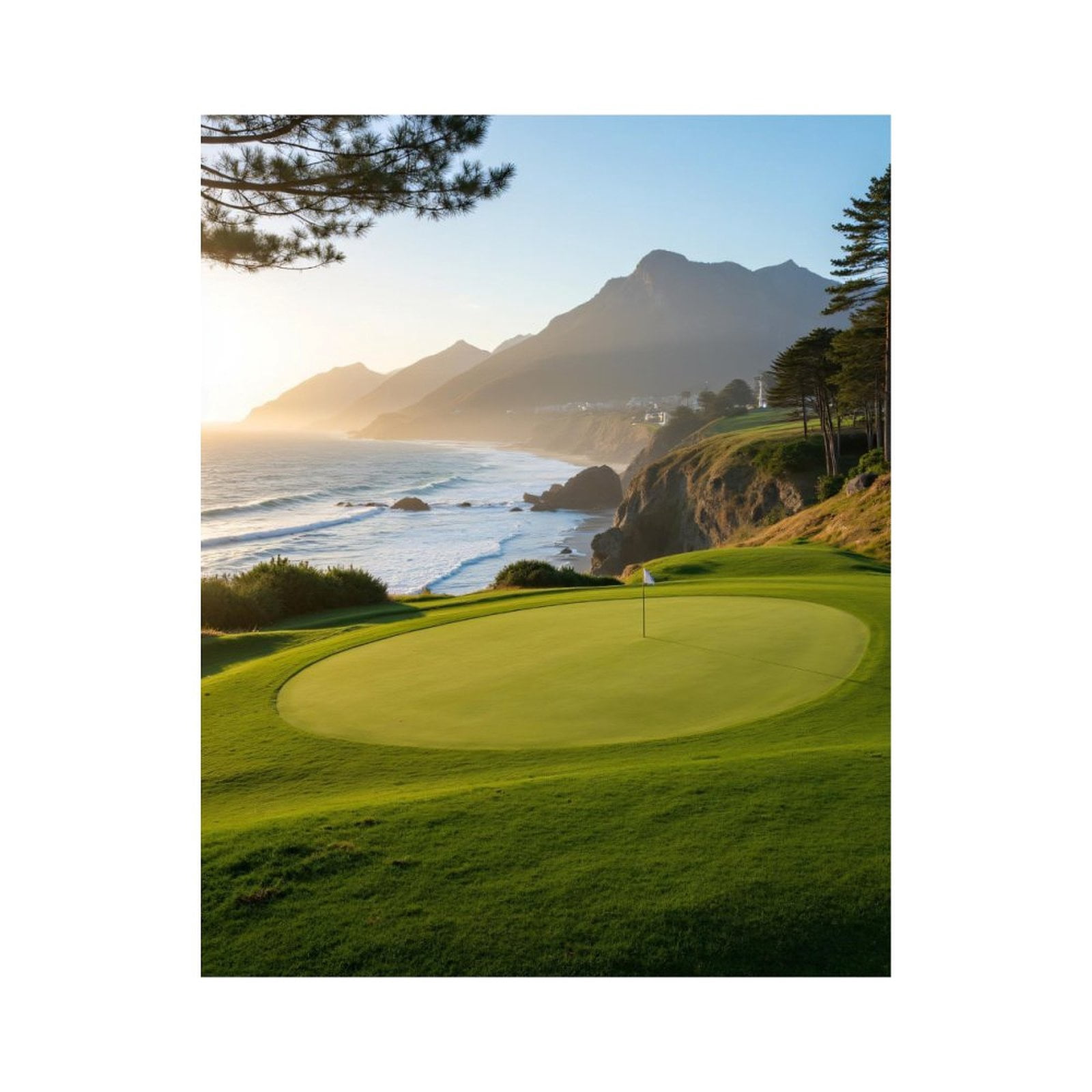 Paint By Numbers Kit for Adults Beginner - DIY Sunset Coastal Golf Course Beauty Canvas Painting Kits for Adults, Frameless Paint By Number for Adults for Home Wall Decor 16x20 Inch