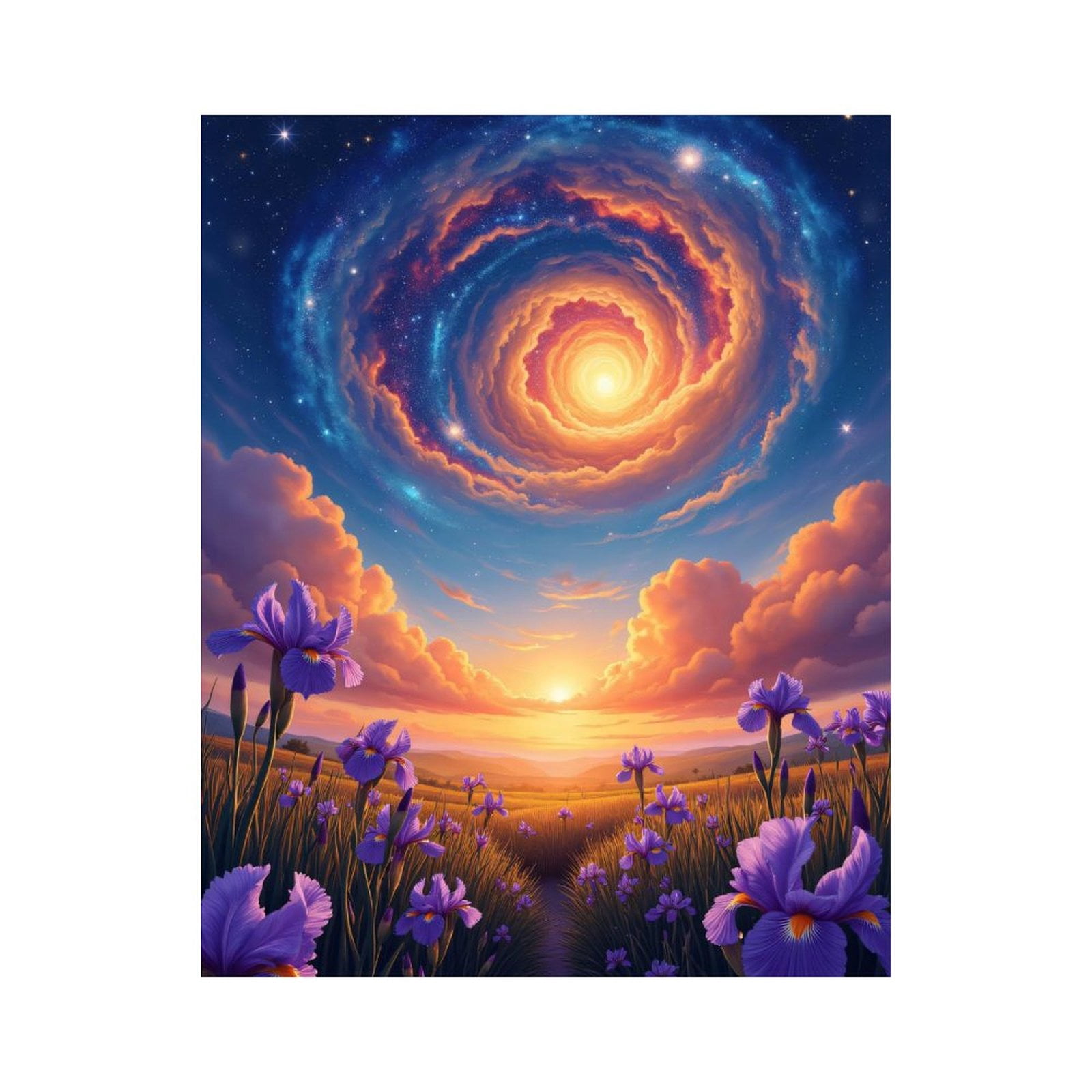 Paint By Numbers Kit for Adults Beginner - DIY Sunset Iris Dreamscape Canvas Painting Kits for Adults, Frameless Paint By Number for Adults for Home Wall Decor 16x20 Inch