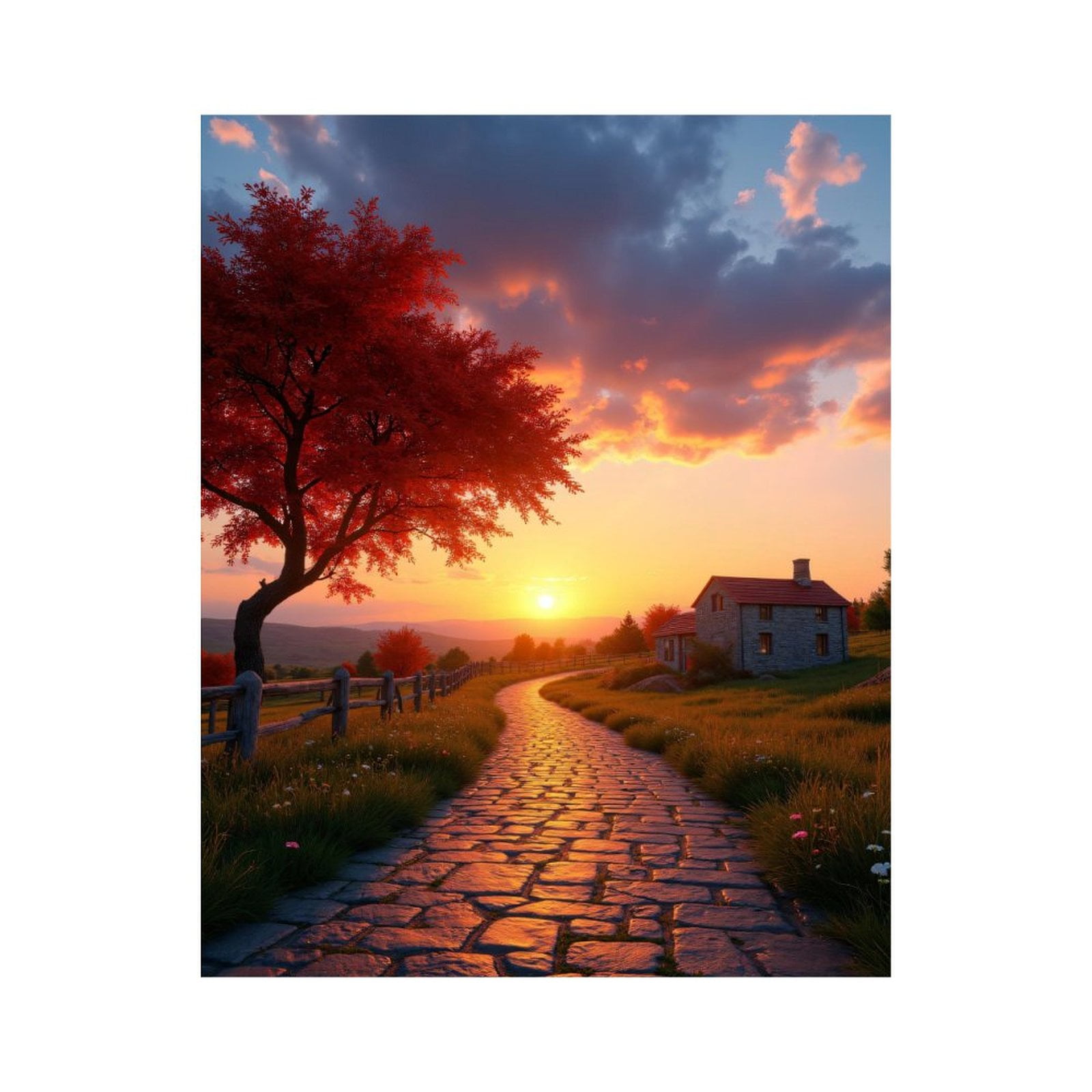 Paint By Numbers Kit for Adults Beginner - DIY Sunset Pathway Stone ...