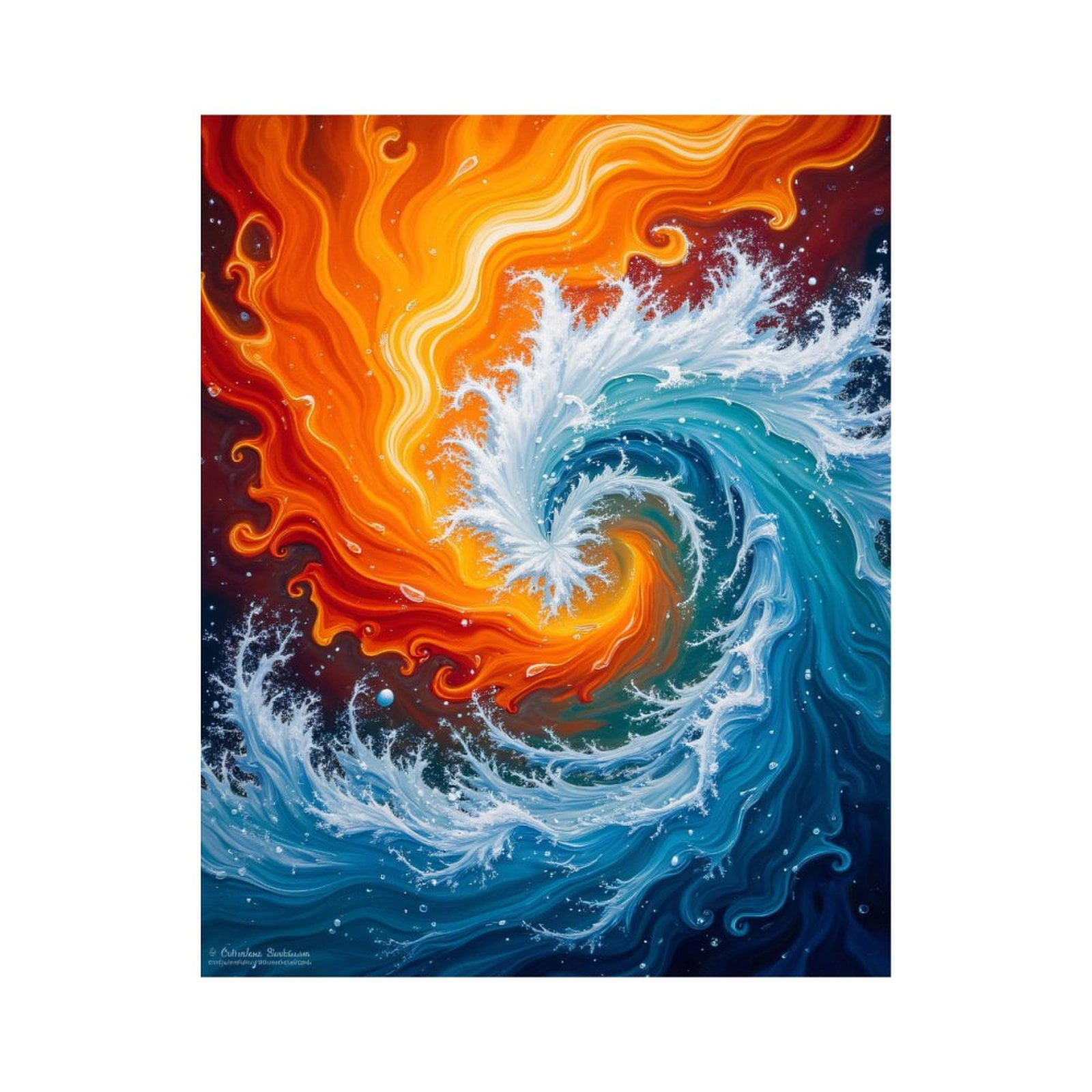 Paint By Numbers Kit for Adults Beginner - DIY Swirling Fire Water Art Abstract Canvas Painting Kits for Adults, Frameless Paint By Number for Adults for Home Wall Decor 16x20 Inch