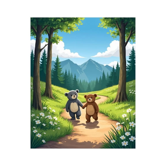 Paint By Numbers Kit for Adults Beginner - DIY Teddy Bears Woodland Walk Canvas Painting Kits for Adults, Frameless Paint By Number for Adults for Home Wall Decor 16x20 Inch