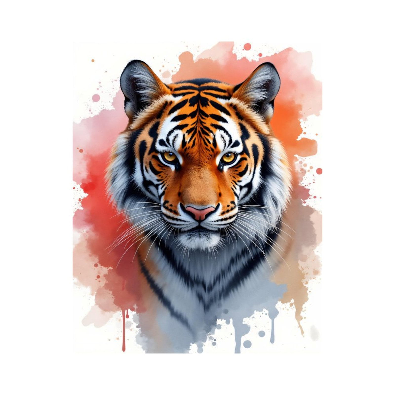 Paint By Numbers Kit for Adults Beginner - DIY Tiger Portrait Watercolor Art Canvas Painting Kits for Adults, Frameless Paint By Number for Adults for Home Wall Decor 16x20 Inch