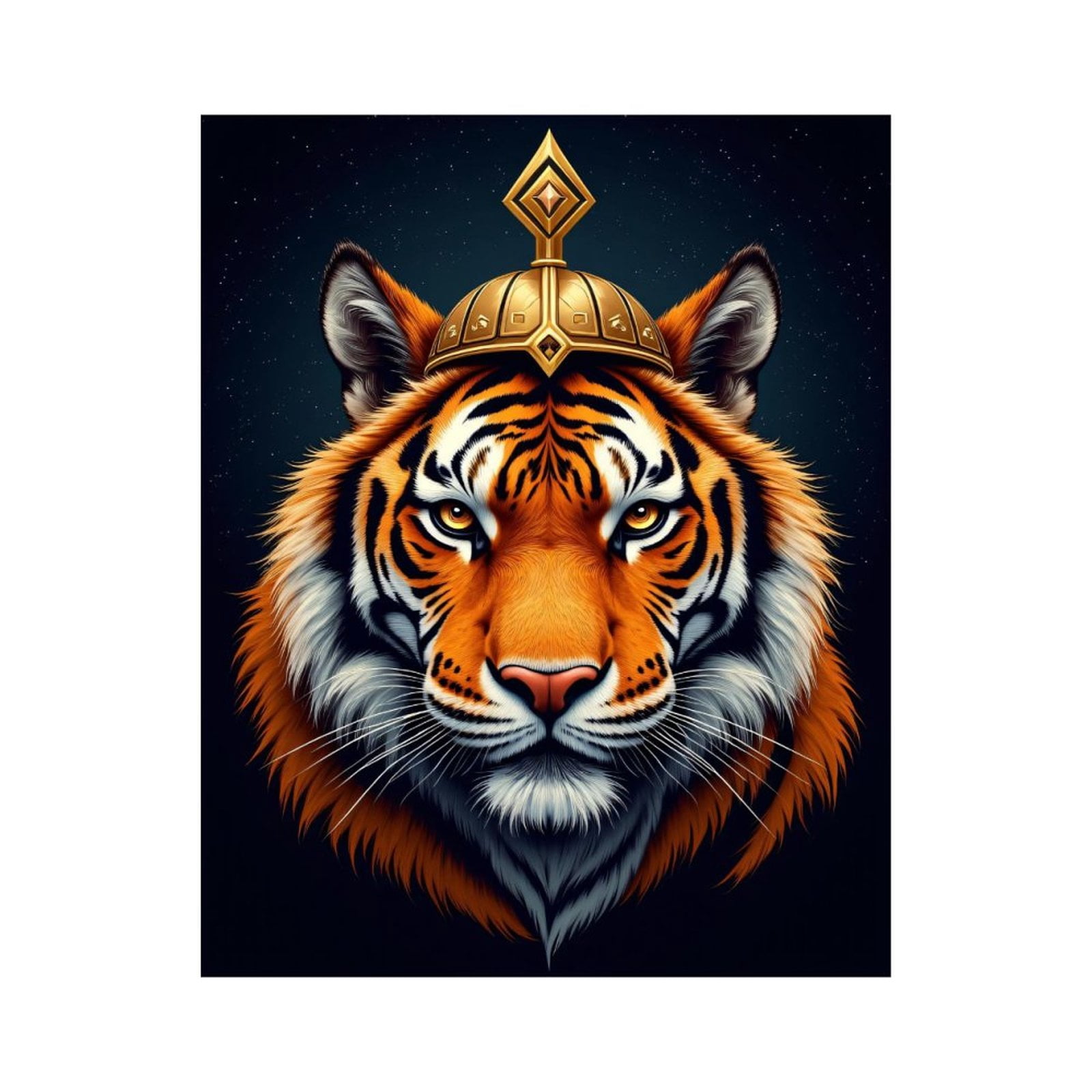 Paint By Numbers Kit for Adults Beginner - DIY Tiger Regal Headgear Art Canvas Painting Kits for Adults, Frameless Paint By Number for Adults for Home Wall Decor 16x20 Inch