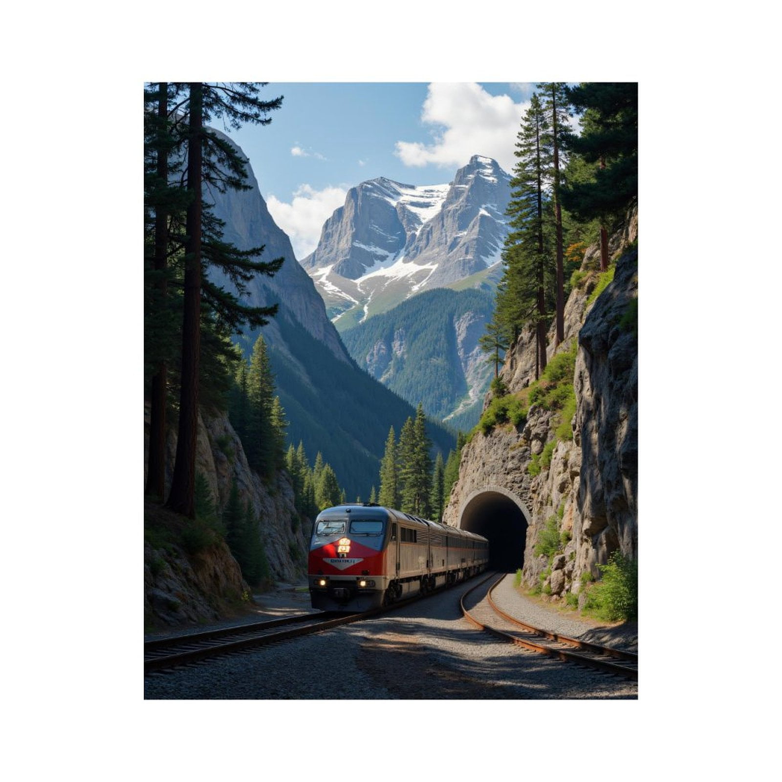 Paint By Numbers Kit for Adults Beginner - DIY Train Mountain Tunnel Scenic View Canvas Painting Kits for Adults, Frameless Paint By Number for Adults for Home Wall Decor 16x20 Inch