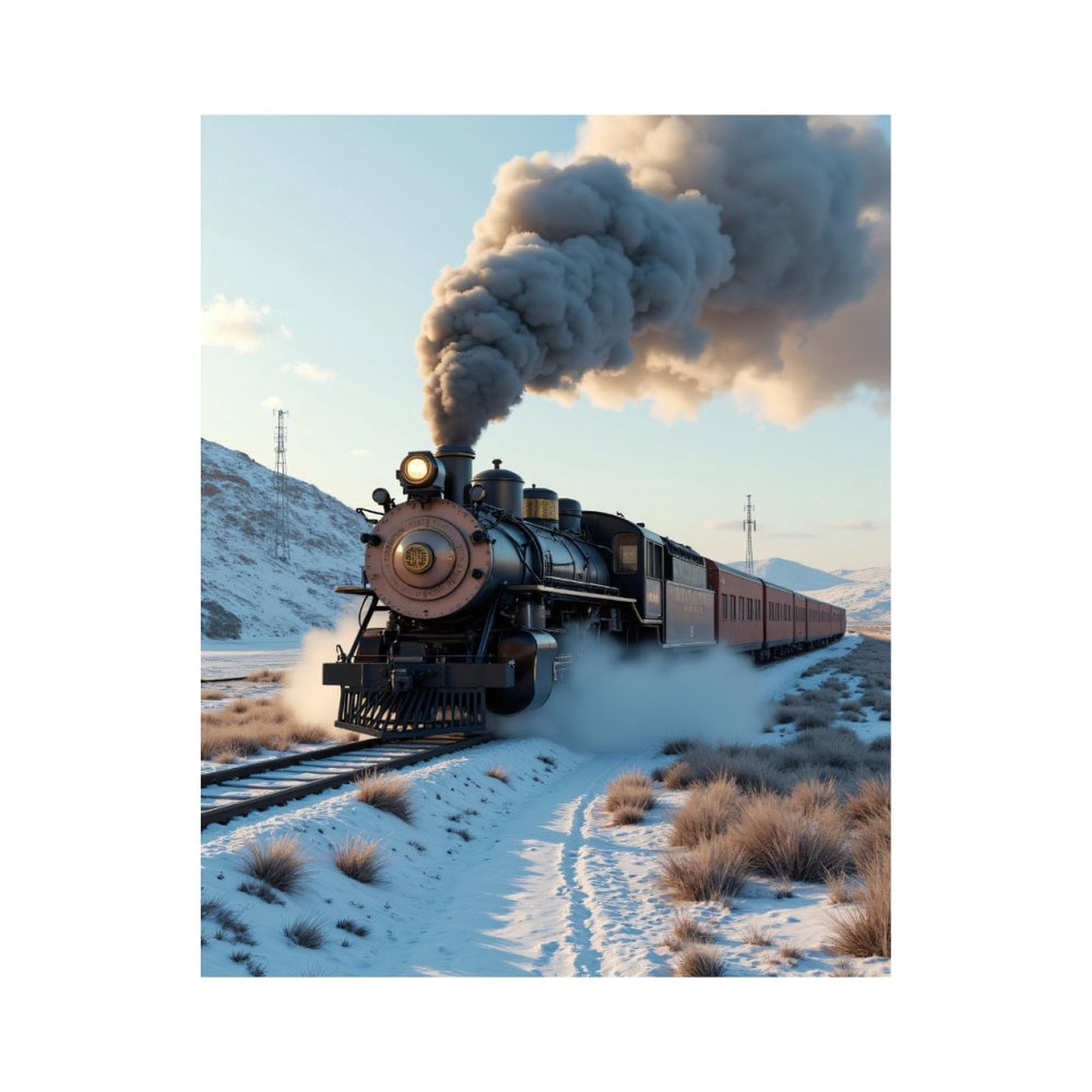 Paint By Numbers Kit for Adults Beginner - DIY Train Winter Journey Canvas Painting Kits for Adults, Frameless Paint By Number for Adults for Home Wall Decor 16x20 Inch