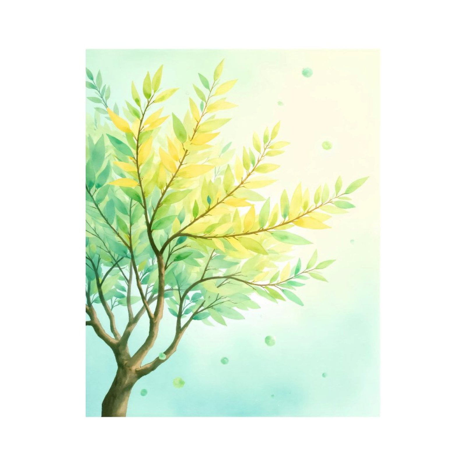 Paint By Numbers Kit for Adults Beginner - DIY Tree Branches Leafy Watercolor Art Canvas Painting Kits for Adults, Frameless Paint By Number for Adults for Home Wall Decor 16x20 Inch