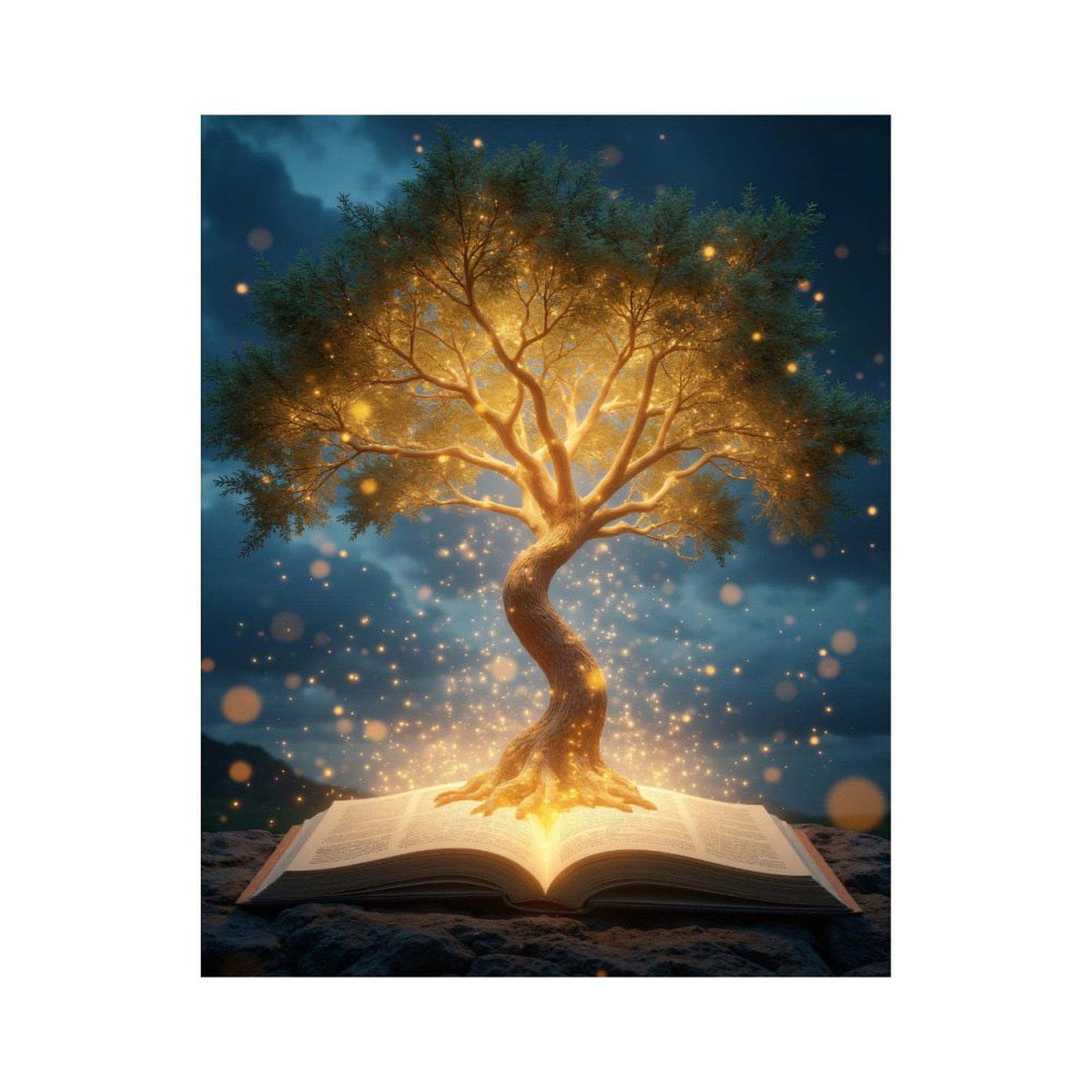 Paint By Numbers Kit for Adults Beginner - DIY Tree Of Knowledge Fantasy Glow Canvas Painting Kits for Adults, Frameless Paint By Number for Adults for Home Wall Decor 16x20 Inch