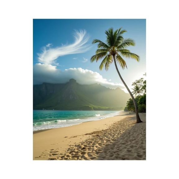 Paint By Numbers Kit for Adults Beginner - DIY Tropical Beach Island Sunrise Scene Canvas Painting Kits for Adults, Frameless Paint By Number for Adults for Home Wall Decor 16x20 Inch