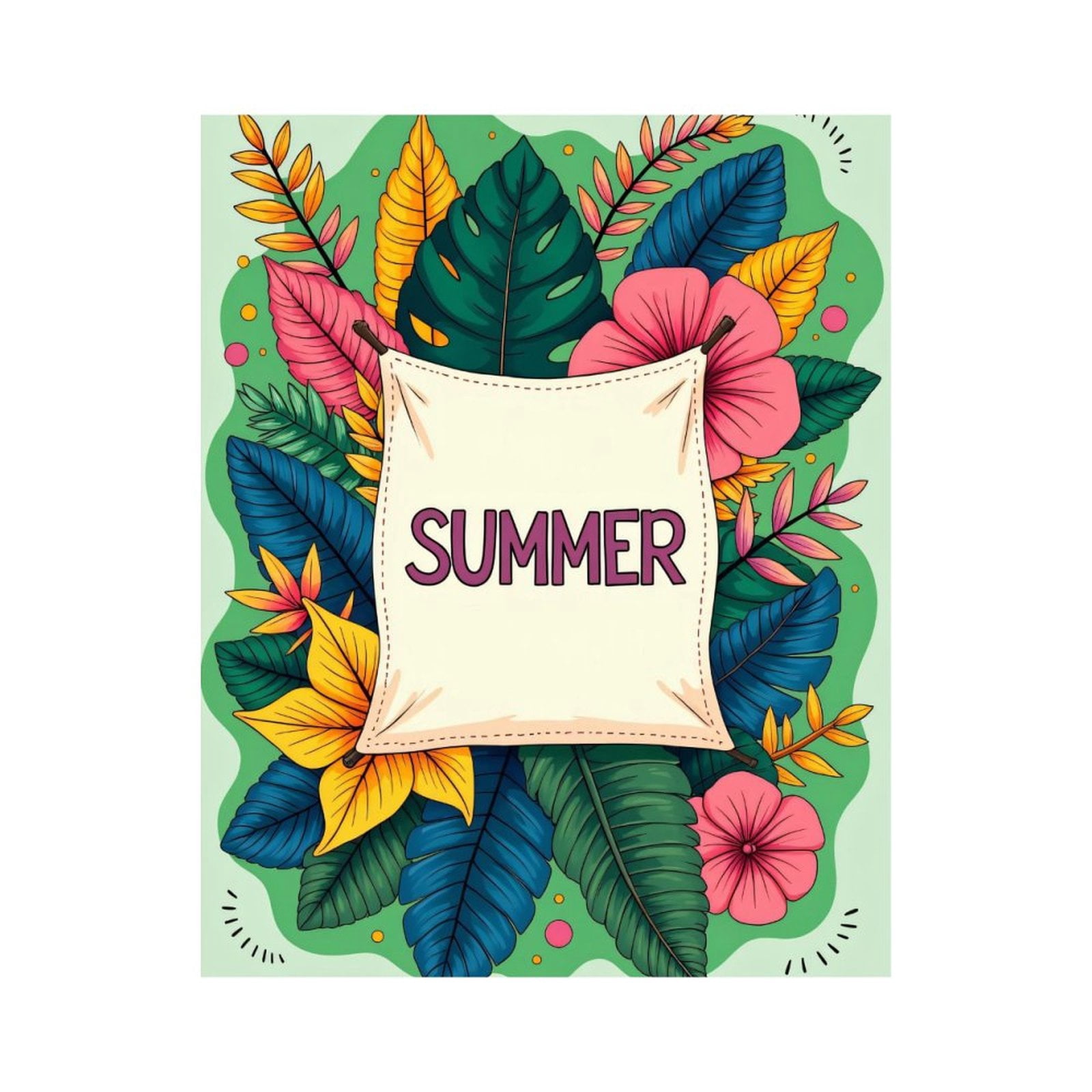 Paint By Numbers Kit for Adults Beginner - DIY Tropical Floral Summer Art Canvas Painting Kits for Adults, Frameless Paint By Number for Adults for Home Wall Decor 16x20 Inch