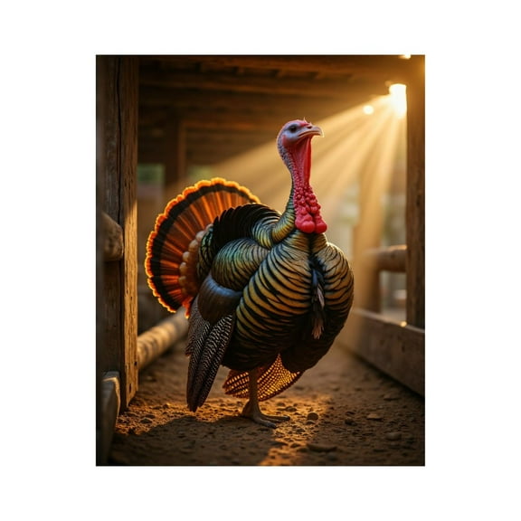 Paint By Numbers Kit for Adults Beginner - DIY Turkey Sunlight Rustic Barn Scene Canvas Painting Kits for Adults, Frameless Paint By Number for Adults for Home Wall Decor 16x20 Inch
