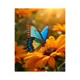 thumbnail image 1 of Paint By Numbers Kit for Adults Beginner - DIY Turquoise Butterfly On Sunlit Flower Canvas Painting Kits for Adults, Frameless Paint By Number for Adults for Home Wall Decor 16x20 Inch, 1 of 7