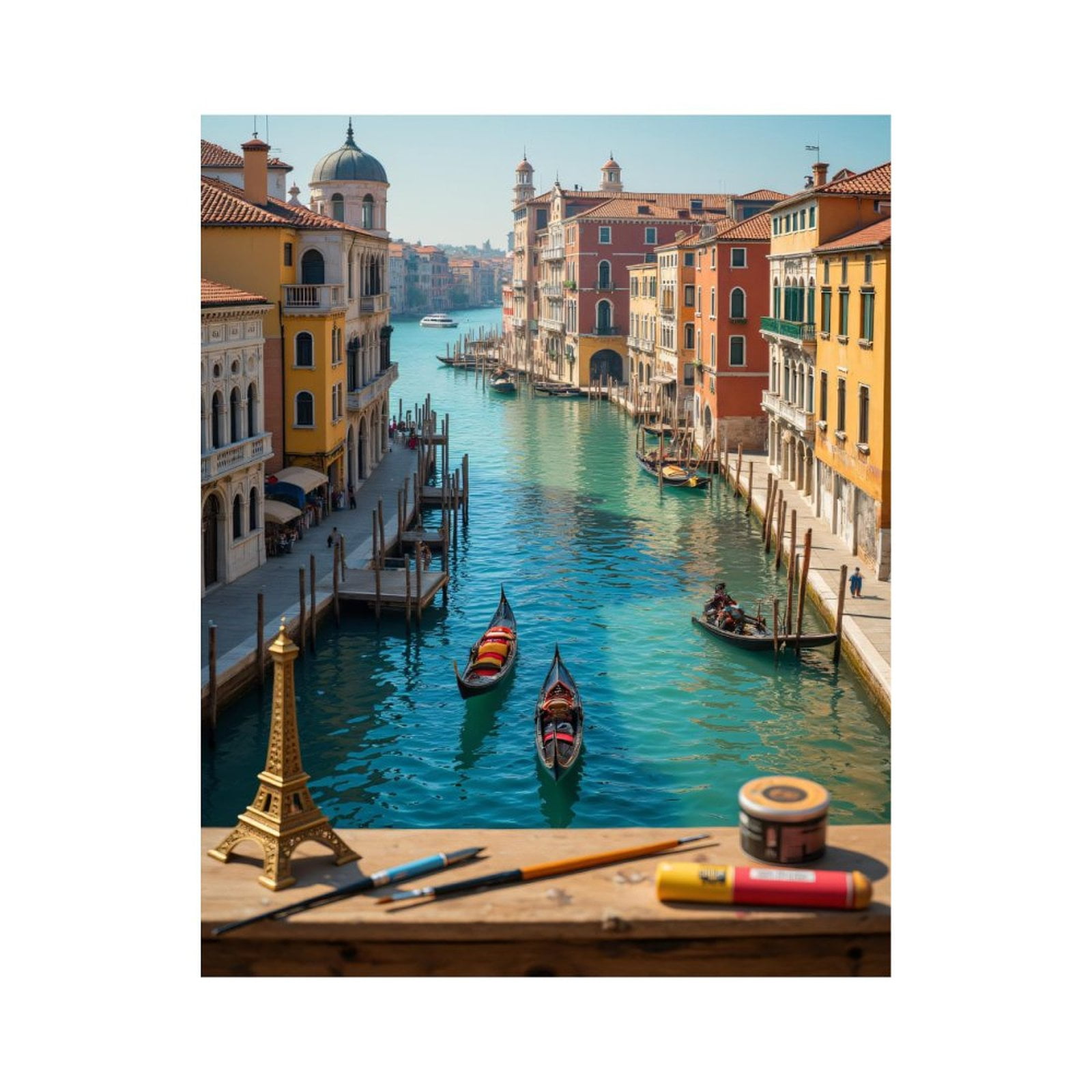 Paint By Numbers Kit for Adults Beginner - DIY Venice Canal Gondolas Scenic Vibrant Canvas Painting Kits for Adults, Frameless Paint By Number for Adults for Home Wall Decor 16x20 Inch