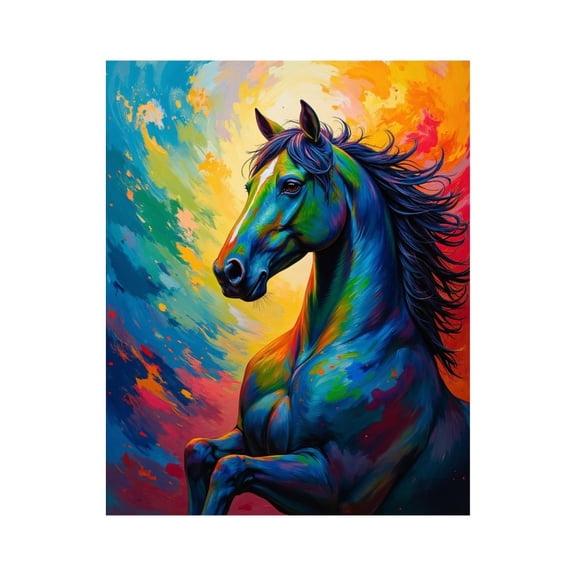 Paint By Numbers Kit for Adults Beginner - DIY Vibrant Abstract Horse Painting Canvas Painting Kits for Adults, Frameless Paint By Number for Adults for Home Wall Decor 16x20 Inch