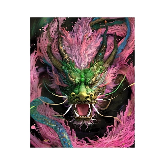 Paint By Numbers Kit for Adults Beginner - DIY Vibrant Fantasy Dragon Art Mystical Canvas Painting Kits for Adults, Frameless Paint By Number for Adults for Home Wall Decor 16x20 Inch