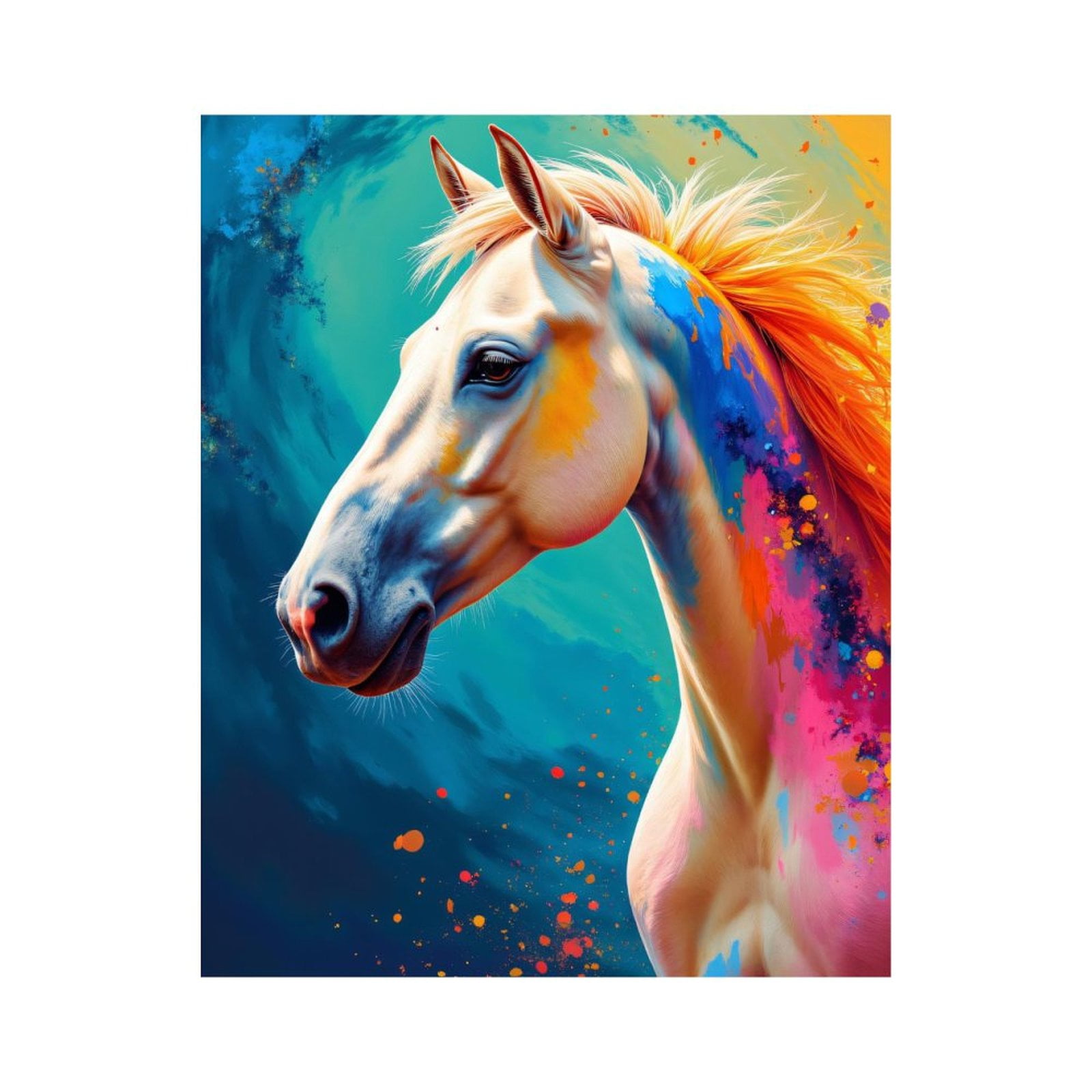 Paint By Numbers Kit for Adults Beginner - DIY Vibrant Horse Abstract Art Canvas Painting Kits for Adults, Frameless Paint By Number for Adults for Home Wall Decor 16x20 Inch