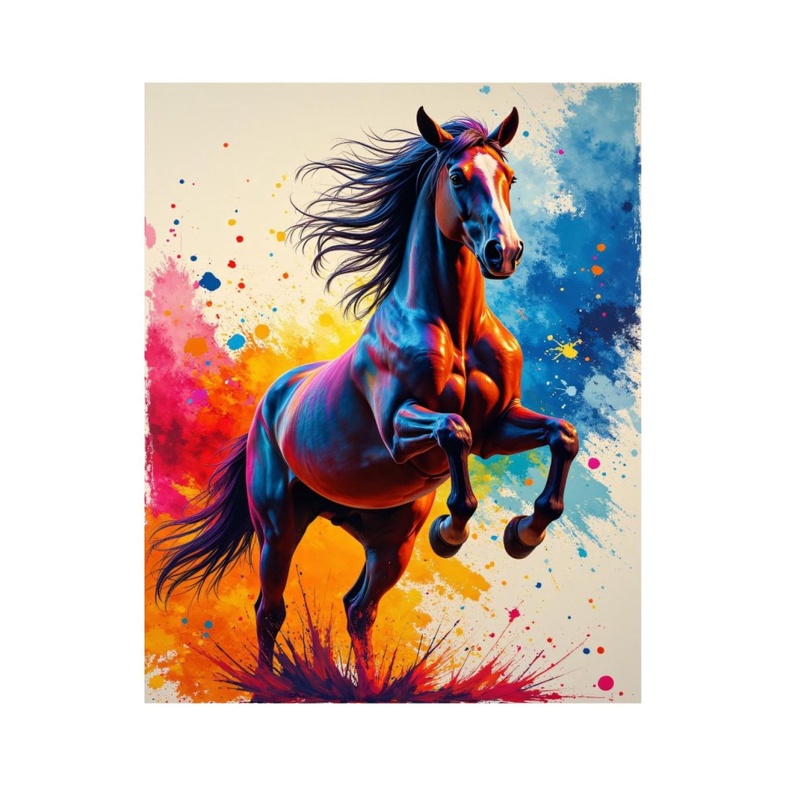 Paint By Numbers Kit for Adults Beginner - DIY Vibrant Horse Colorful Splash Art Canvas Painting Kits for Adults, Frameless Paint By Number for Adults for Home Wall Decor 16x20 Inch