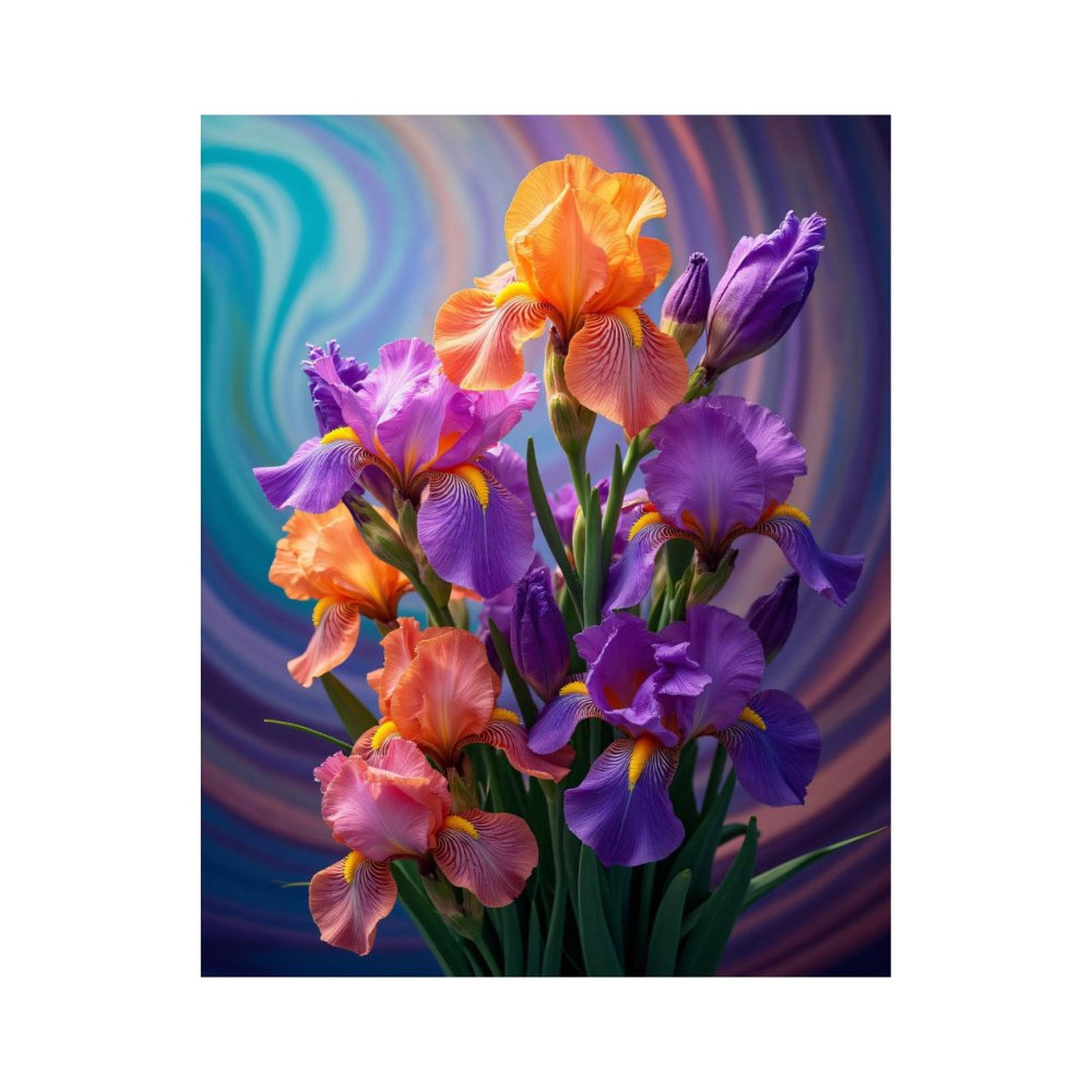 Paint By Numbers Kit for Adults Beginner - DIY Vibrant Iris Blooming Spectrum Canvas Painting Kits for Adults, Frameless Paint By Number for Adults for Home Wall Decor 16x20 Inch