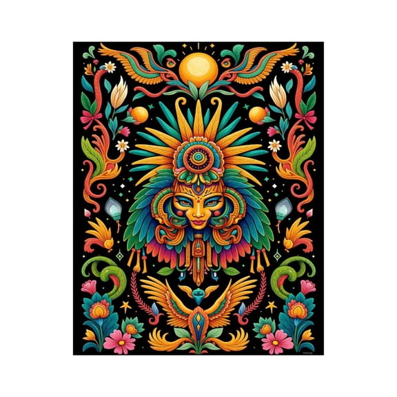 Paint By Numbers Kit for Adults Beginner - DIY Vibrant Tribal Mask Floral Art Canvas Painting Kits for Adults, Frameless Paint By Number for Adults for Home Wall Decor 16x20 Inch