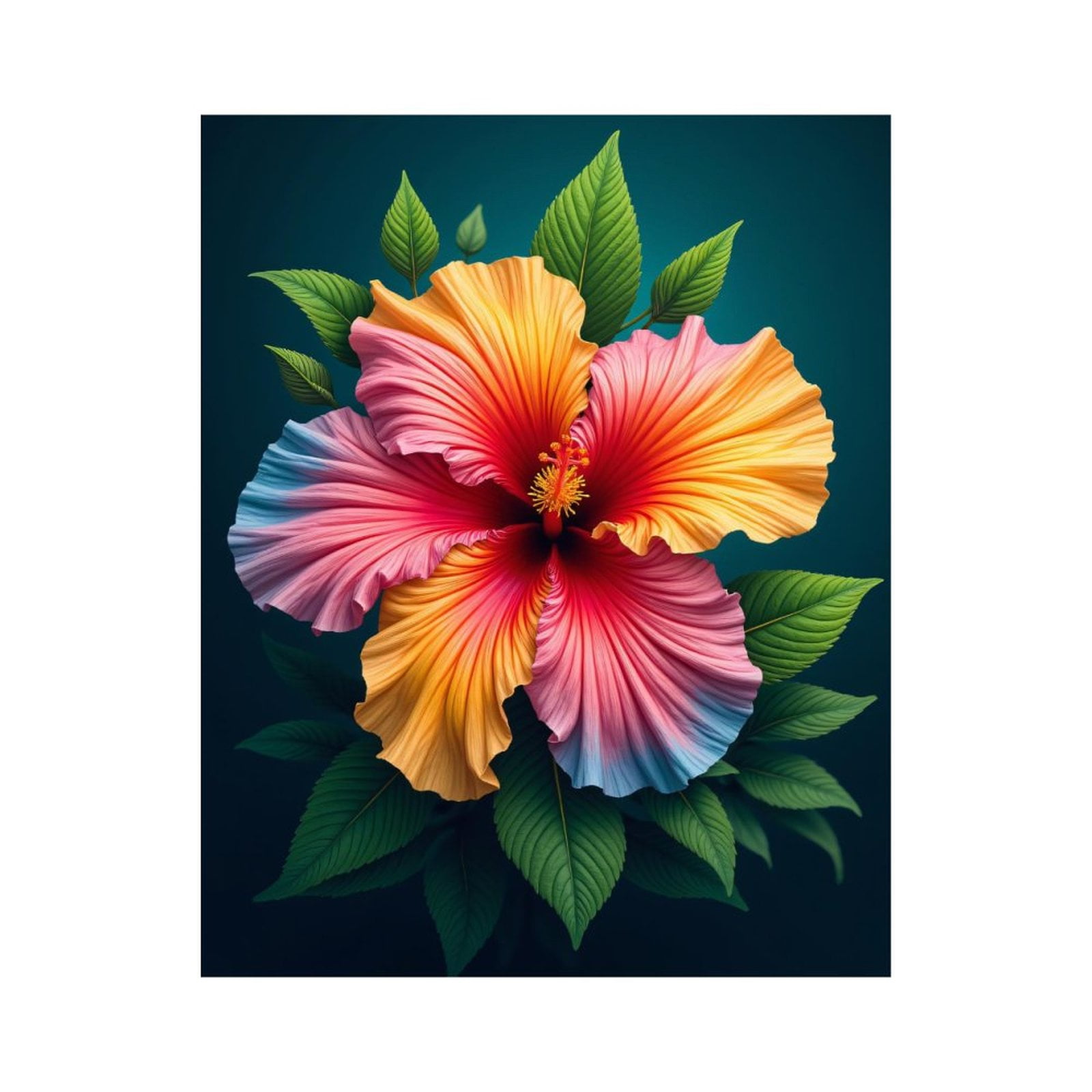 Paint By Numbers Kit for Adults Beginner - DIY Vibrant Tropical Flower Art Green Leaves Canvas Painting Kits for Adults, Frameless Paint By Number for Adults for Home Wall Decor 16x20 Inch