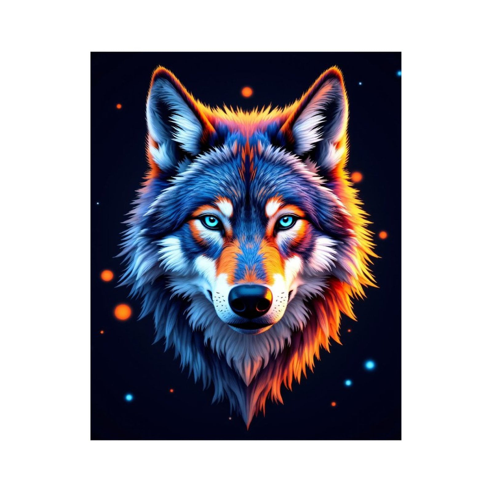 Paint By Numbers Kit for Adults Beginner - DIY Vibrant Wolf Art Neon Glow Canvas Painting Kits for Adults, Frameless Paint By Number for Adults for Home Wall Decor 16x20 Inch