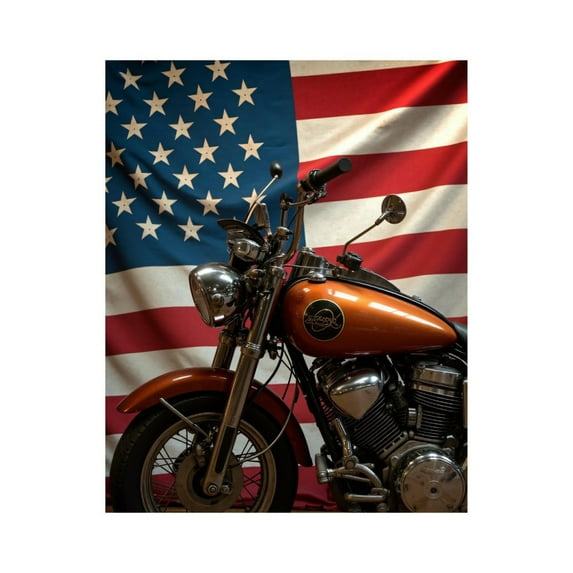 Paint By Numbers Kit for Adults Beginner - DIY Vintage Motorcycle American Flag Canvas Painting Kits for Adults, Frameless Paint By Number for Adults for Home Wall Decor 16x20 Inch