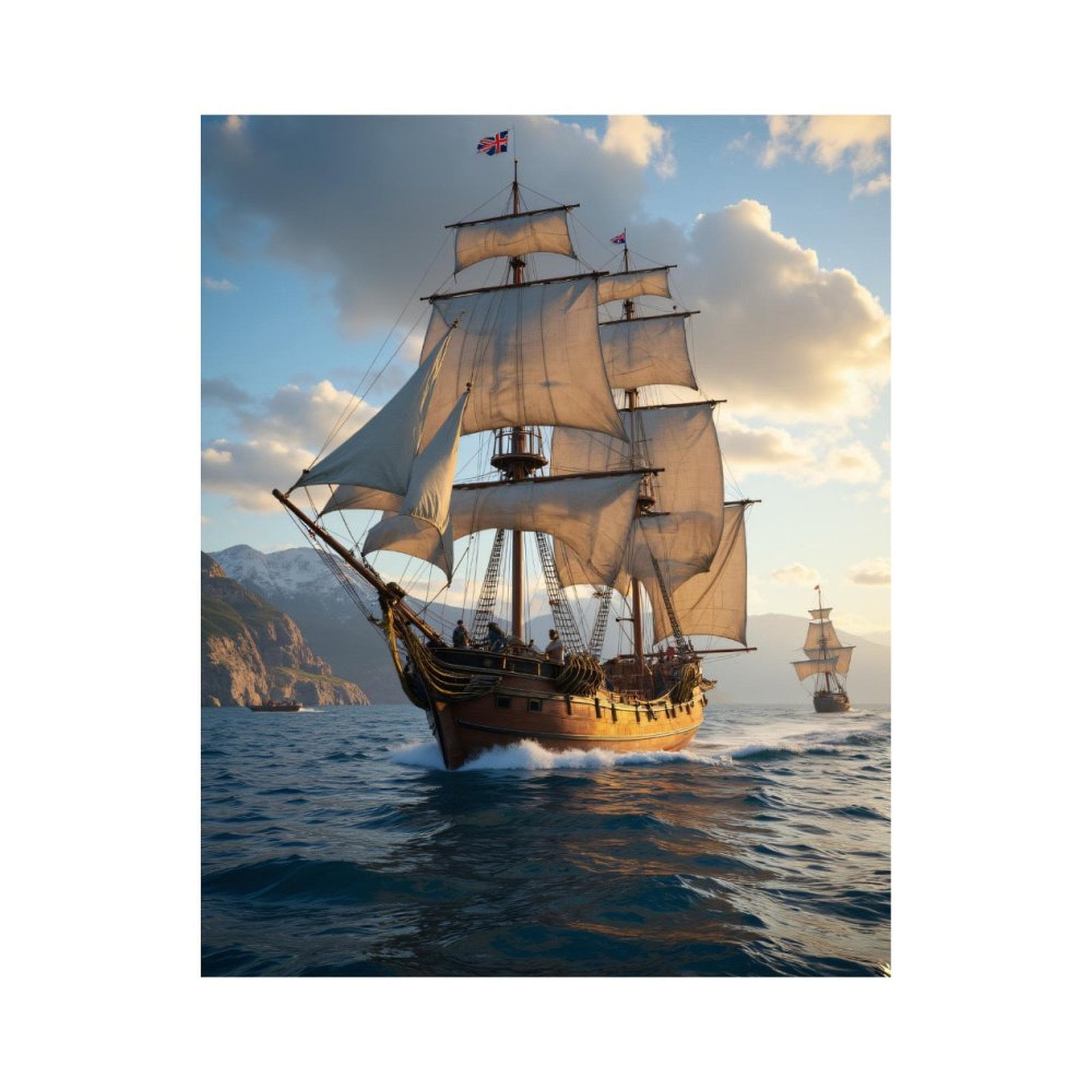Paint By Numbers Kit for Adults Beginner - DIY Vintage Sailing Ship At Sunset Canvas Painting Kits for Adults, Frameless Paint By Number for Adults for Home Wall Decor 16x20 Inch