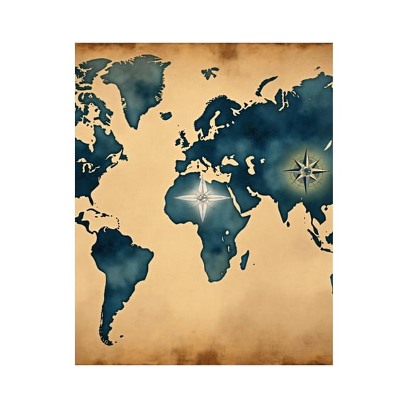 Paint By Numbers Kit for Adults Beginner - DIY Vintage World Map Compass Art Canvas Painting Kits for Adults, Frameless Paint By Number for Adults for Home Wall Decor 16x20 Inch