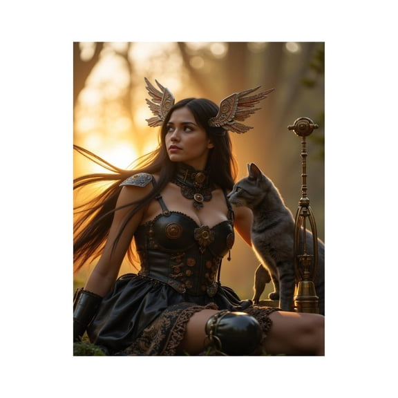 Paint By Numbers Kit for Adults Beginner - DIY Warrior Fantasy Cat Sunrise Mythical Canvas Painting Kits for Adults, Frameless Paint By Number for Adults for Home Wall Decor 16x20 Inch