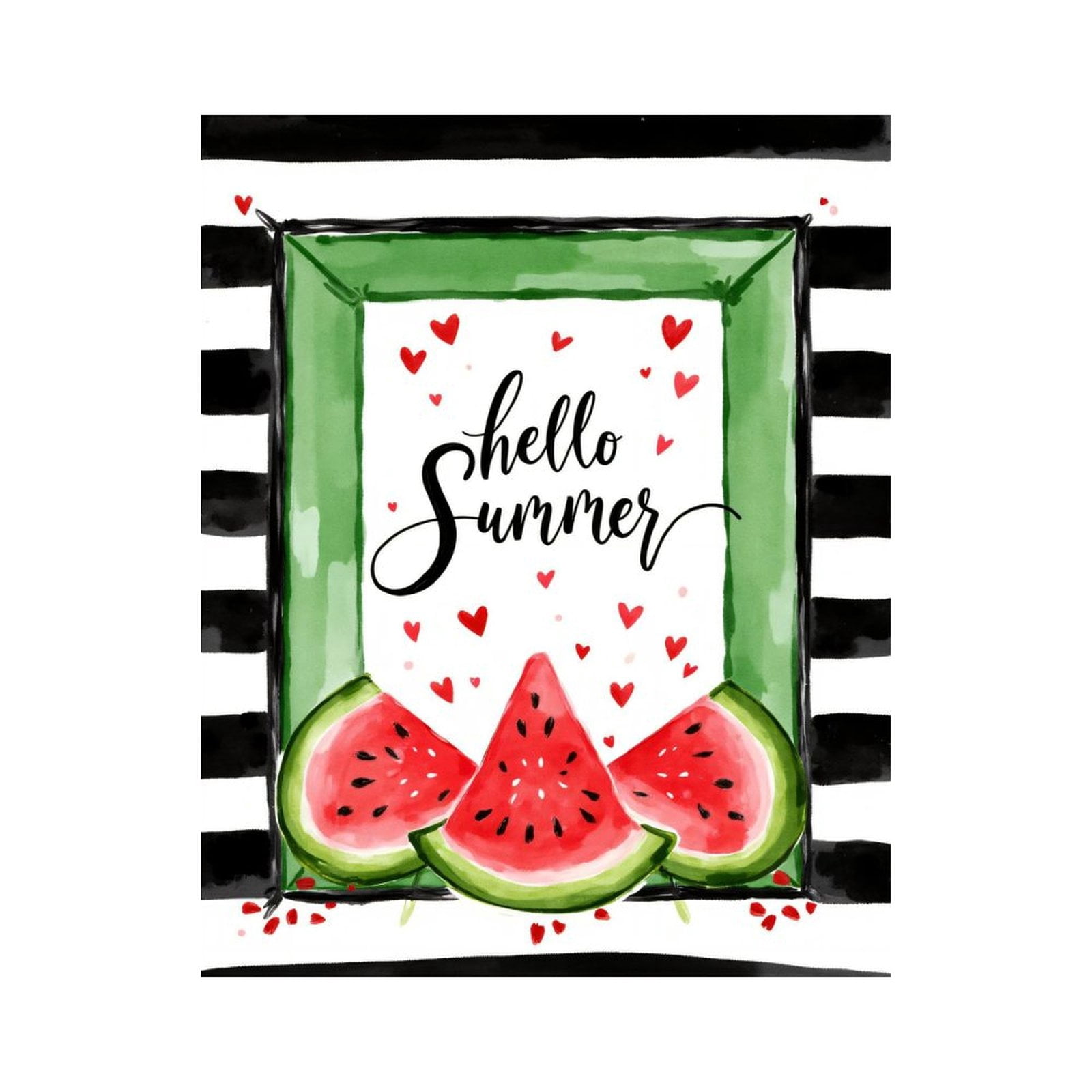 Paint By Numbers Kit for Adults Beginner - DIY Watermelon Summer Art Stripes Hearts Canvas Painting Kits for Adults, Frameless Paint By Number for Adults for Home Wall Decor 16x20 Inch