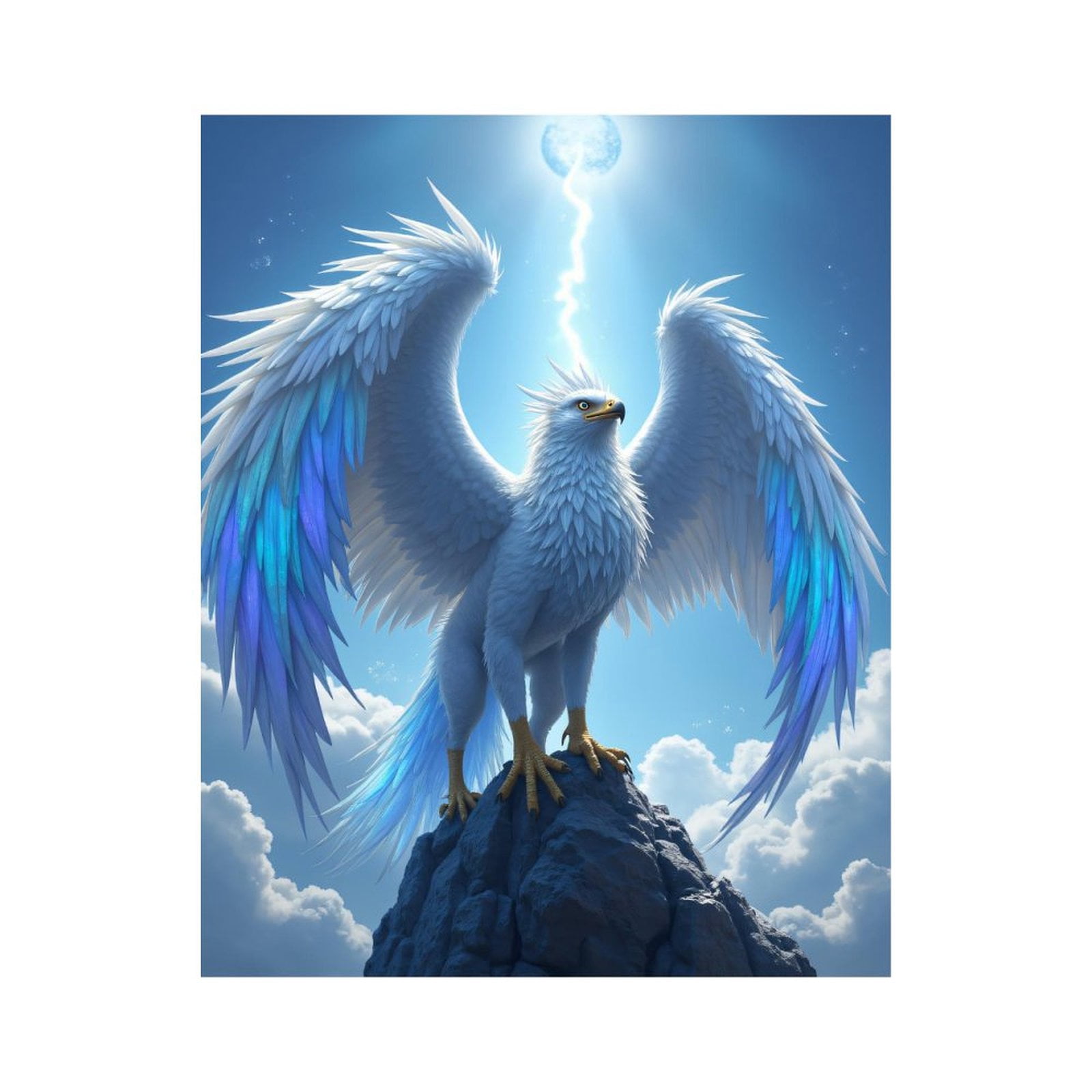 Paint By Numbers Kit for Adults Beginner - DIY White Majestic Bird On Rock Canvas Painting Kits for Adults, Frameless Paint By Number for Adults for Home Wall Decor 16x20 Inch
