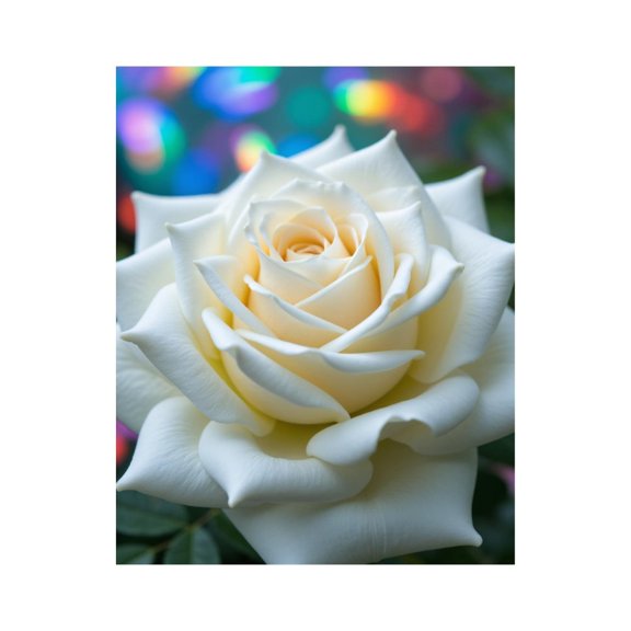 Paint By Numbers Kit for Adults Beginner - DIY White Rose Rainbow Background Canvas Painting Kits for Adults, Frameless Paint By Number for Adults for Home Wall Decor 16x20 Inch